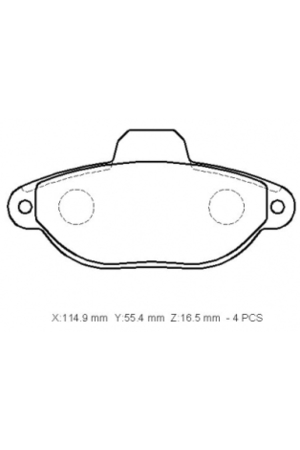 Ford Ka- 09/10; Ön Fren Balatası 1.2cc (Kablosuz)(Disk) (114.9x55.4x16.5) (Bramax) 77365191