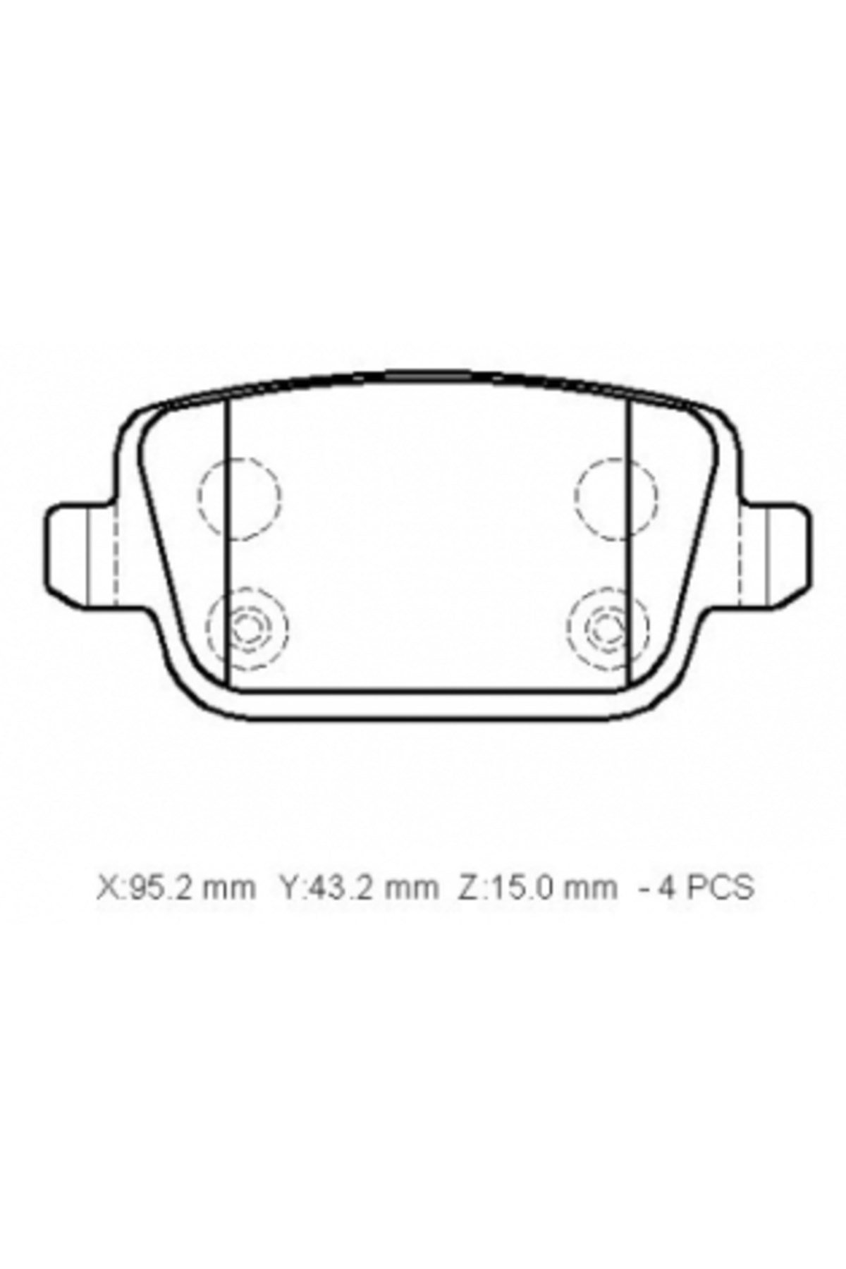 Ford Mondeo- 07/11; Arka Fren Balatası 1.6/1.8/2.0/2,3/2.5cc (Disk)(95,2x43,2x15)(Bramax) 1477803