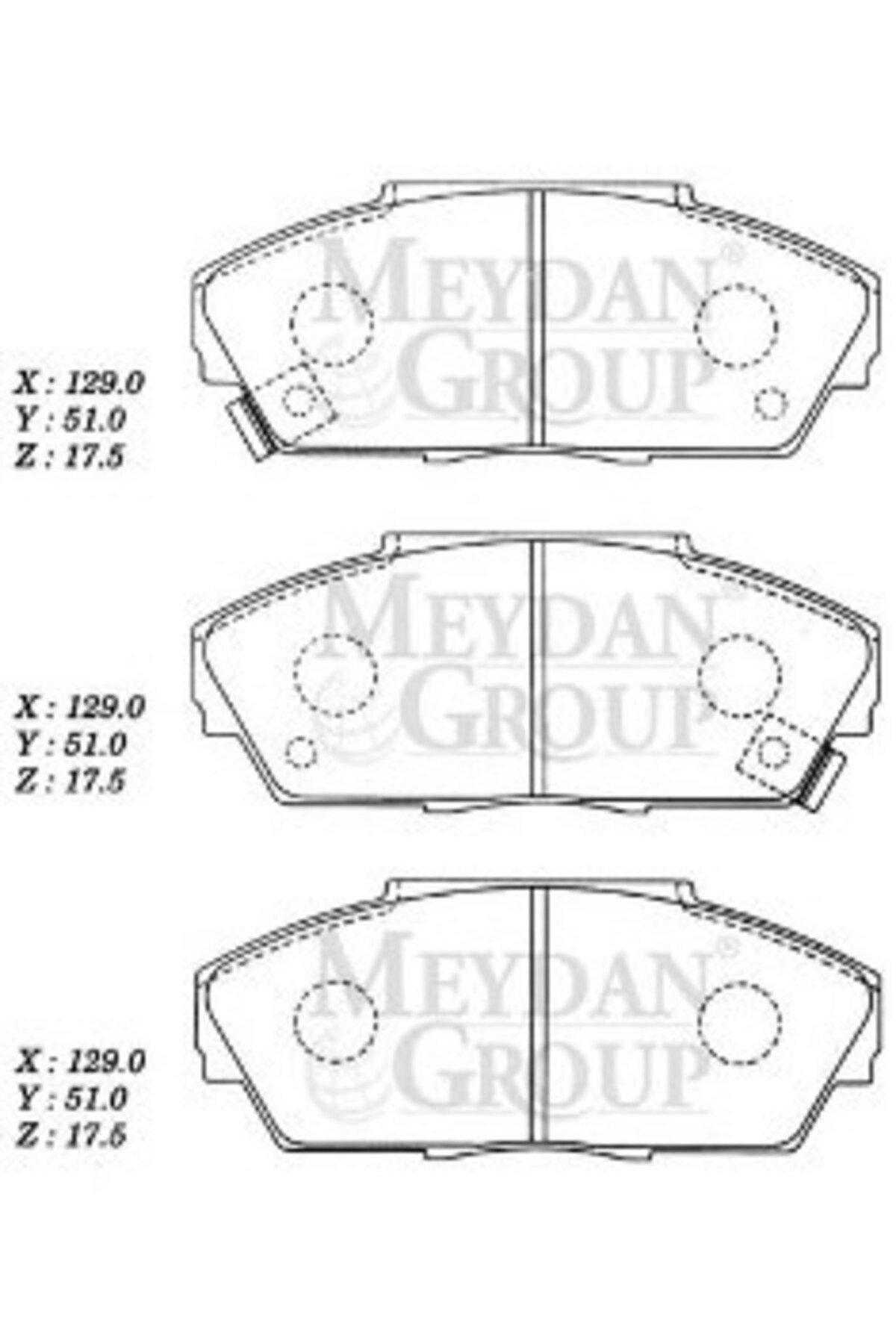 Honda Accord- 94/95; Ön Fren Balatası (Disk) (129x51x17,5) (Daiwa) 45022-SD4-000