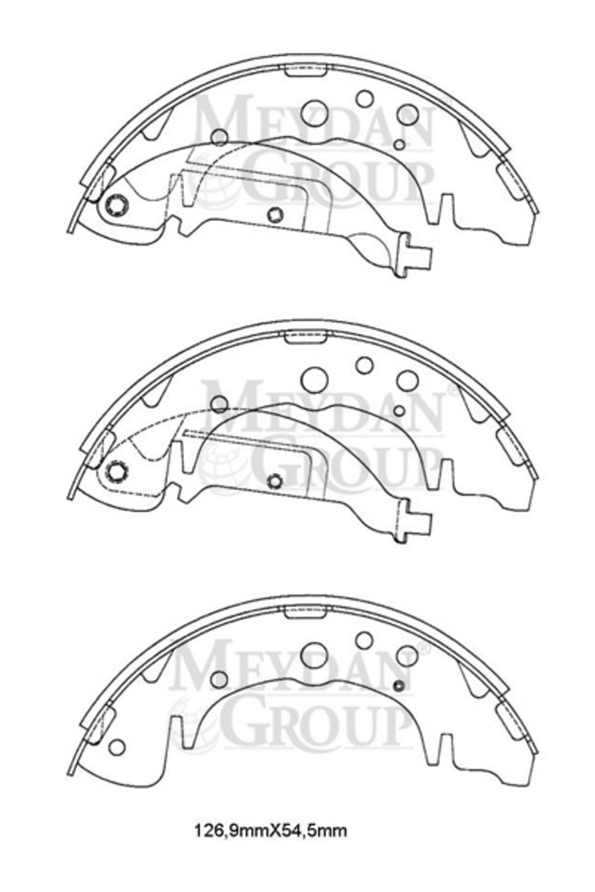 Kia Carnival- 04/06; Arka Fren Pabucu (126,9x54,5) (Daiwa) 1532-S789