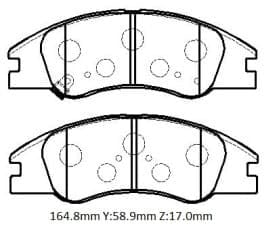 Kia Cerato 10/11 Ön Fren Balatası (Disk) (164,8x58,9x17) (Daıwa)