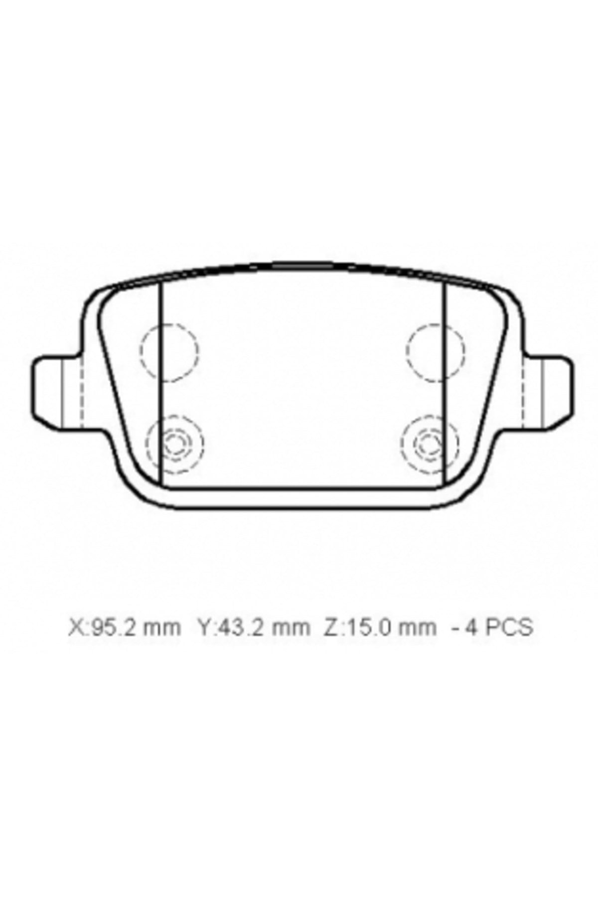 Landrover Freelander- 06/11; Arka Fren Balatası 2,2/TD4 (Disk)(95,2x43,2x15)(Bramax) 1477803