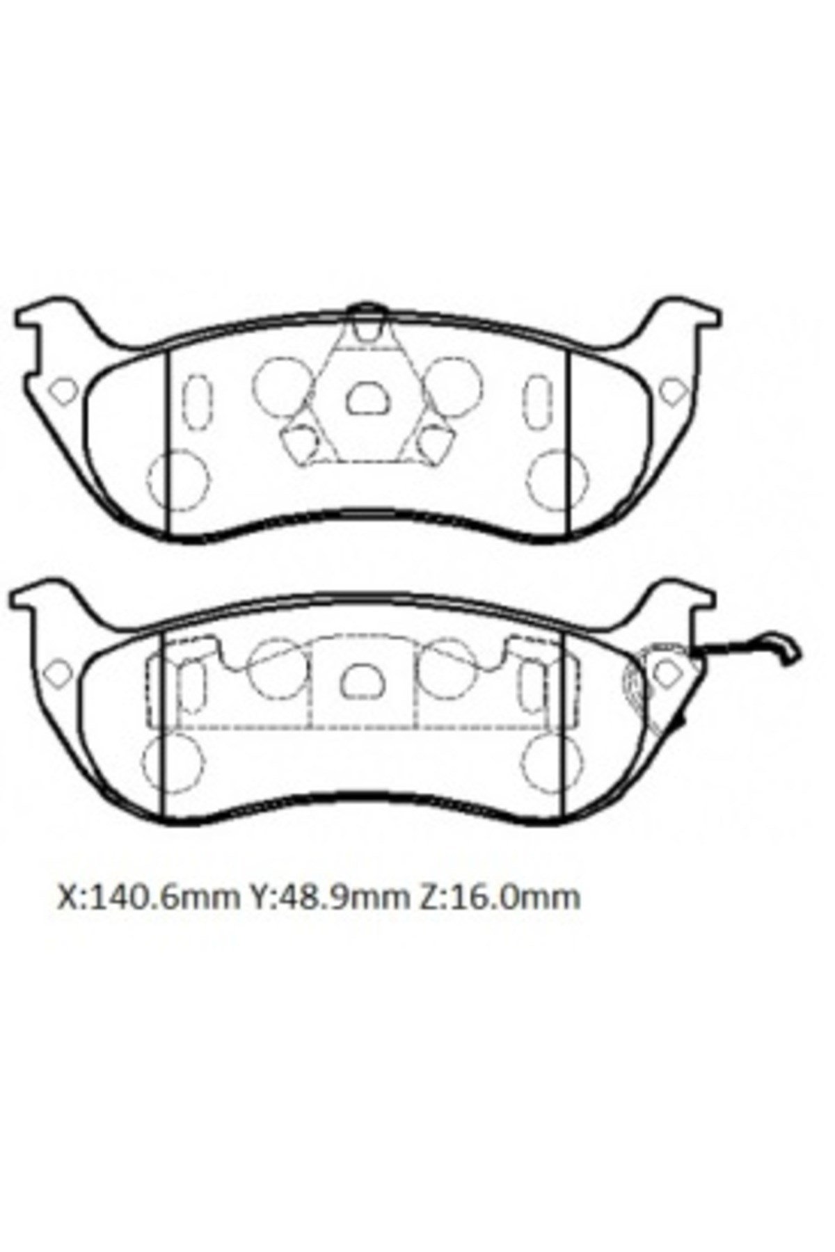 Lincoln Town Car- 98/02; Arka Fren Balatası (Disk)(140.6x48.9x16)(Bramax) 5550086Z00