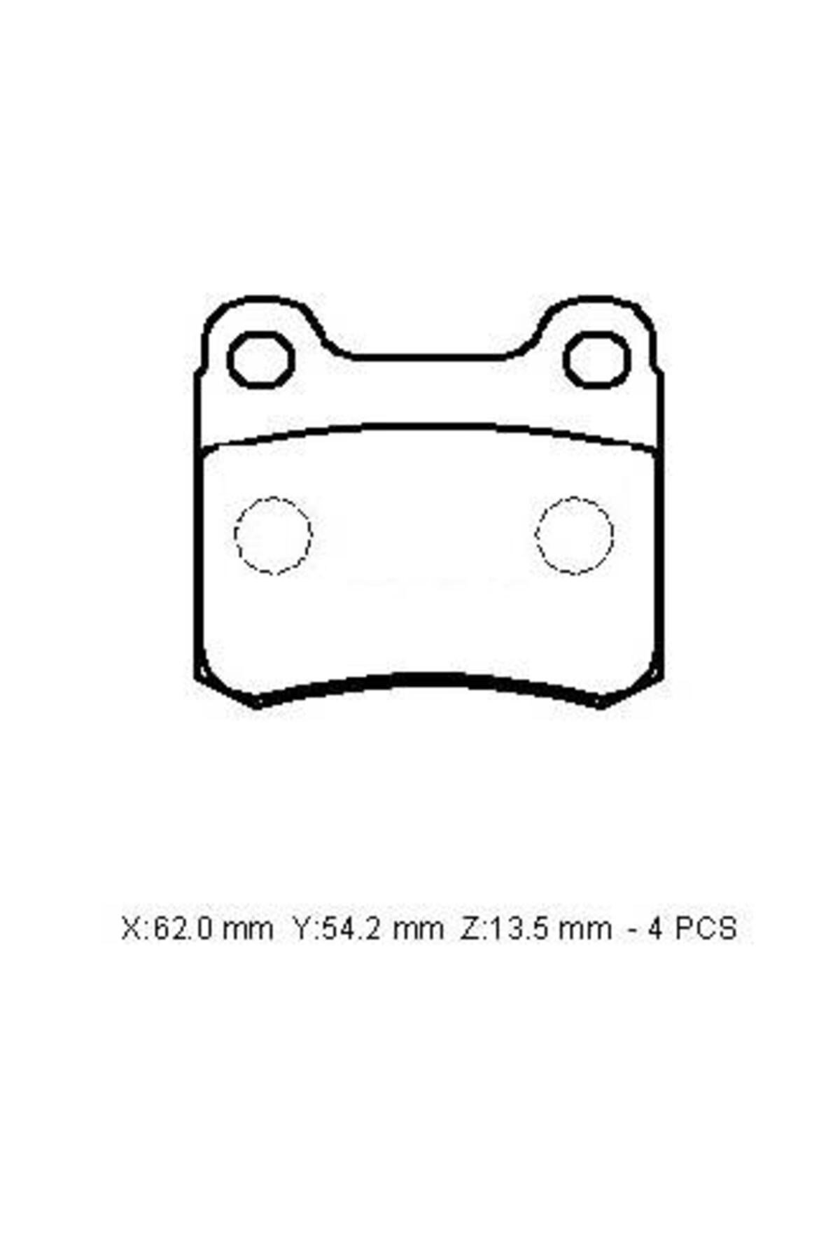 Mercedes 190- W201- 83/93; Arka Fren Balatası (Kablosuz)(Disk) (62x54,2x13,5)(Bramax) A001420012041