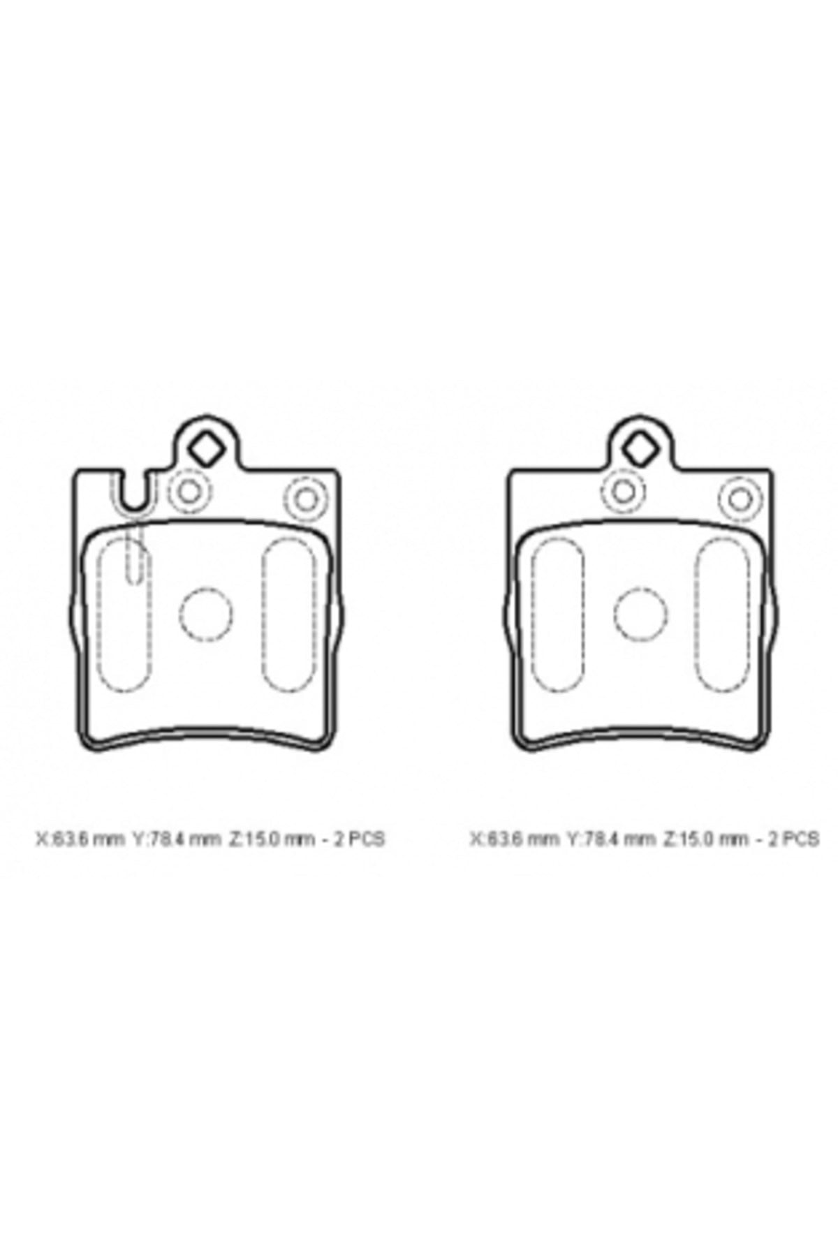Mercedes C Class- W203- 00/07; Arka Fren Balatası (Kablosuz)(Disk) (63.6x78.4x15) A0034205220
