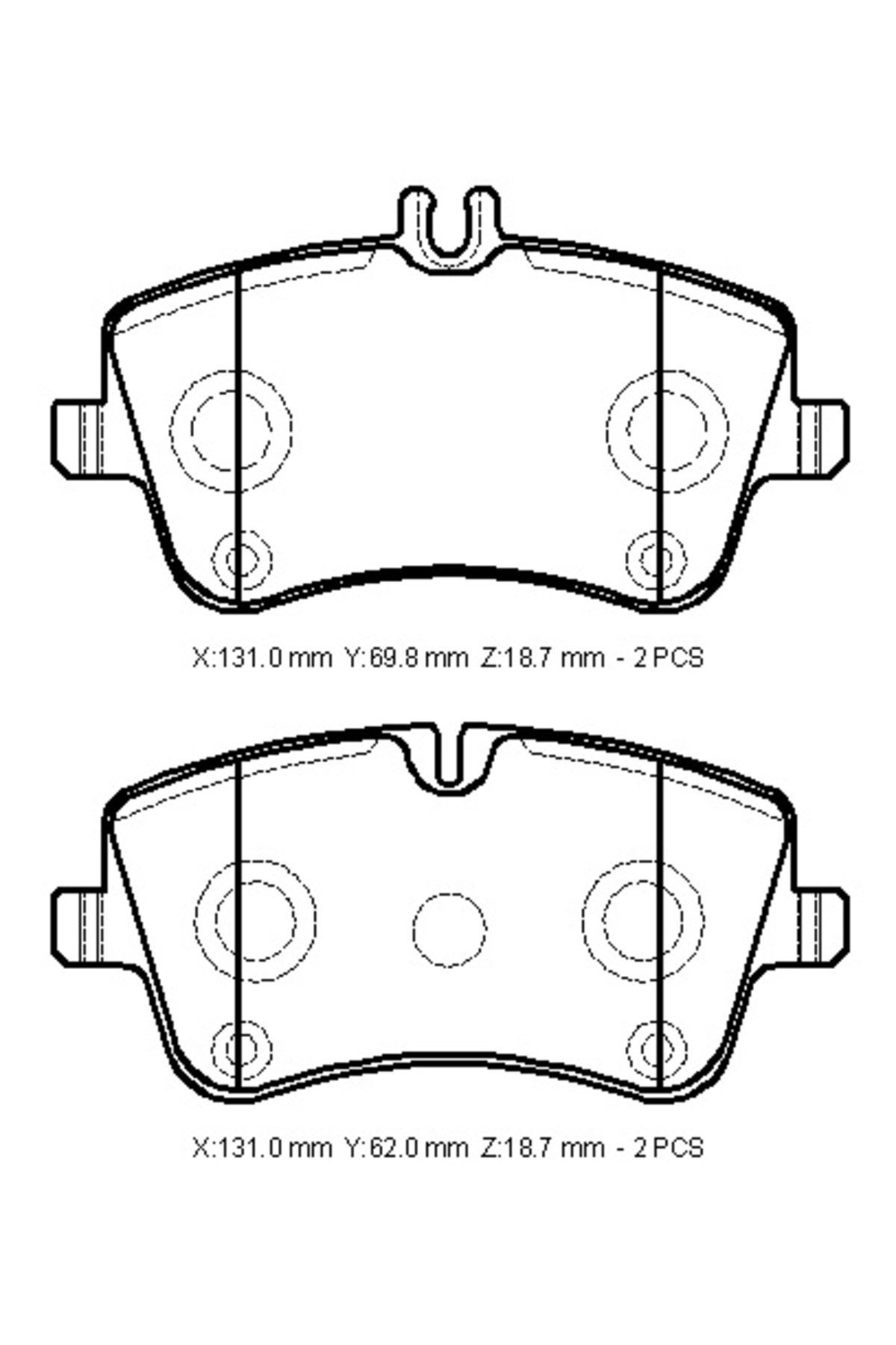 Mercedes C Class- W203- 00/07 Ön Fren Balatası (kablosuz) (disk) (131x69,8x18,7/131x62x18,7) A003420