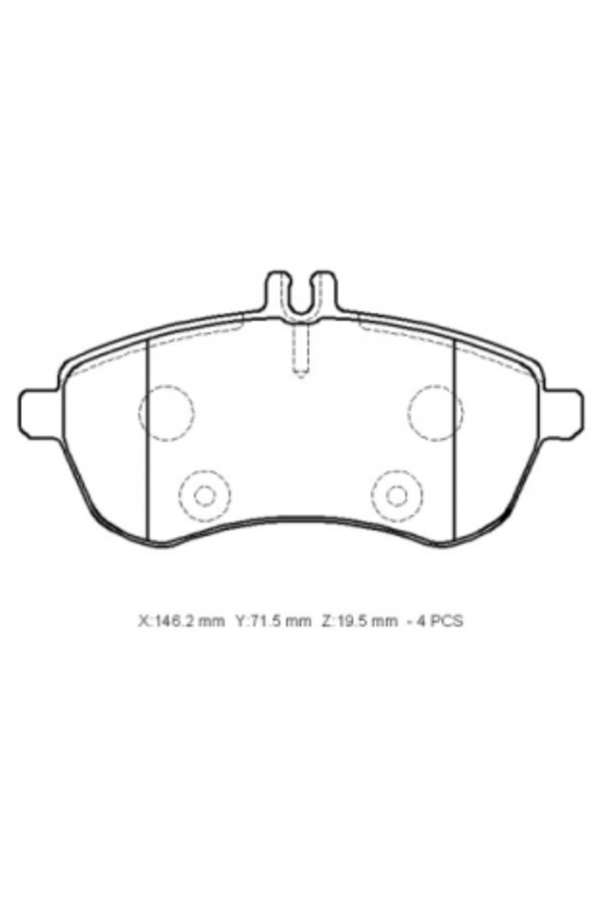 Mercedes C Class- W204- 07/11 Ön Fren Balatası (kablosuz) (disk) (146.2x71.5x19.5) A0054201220