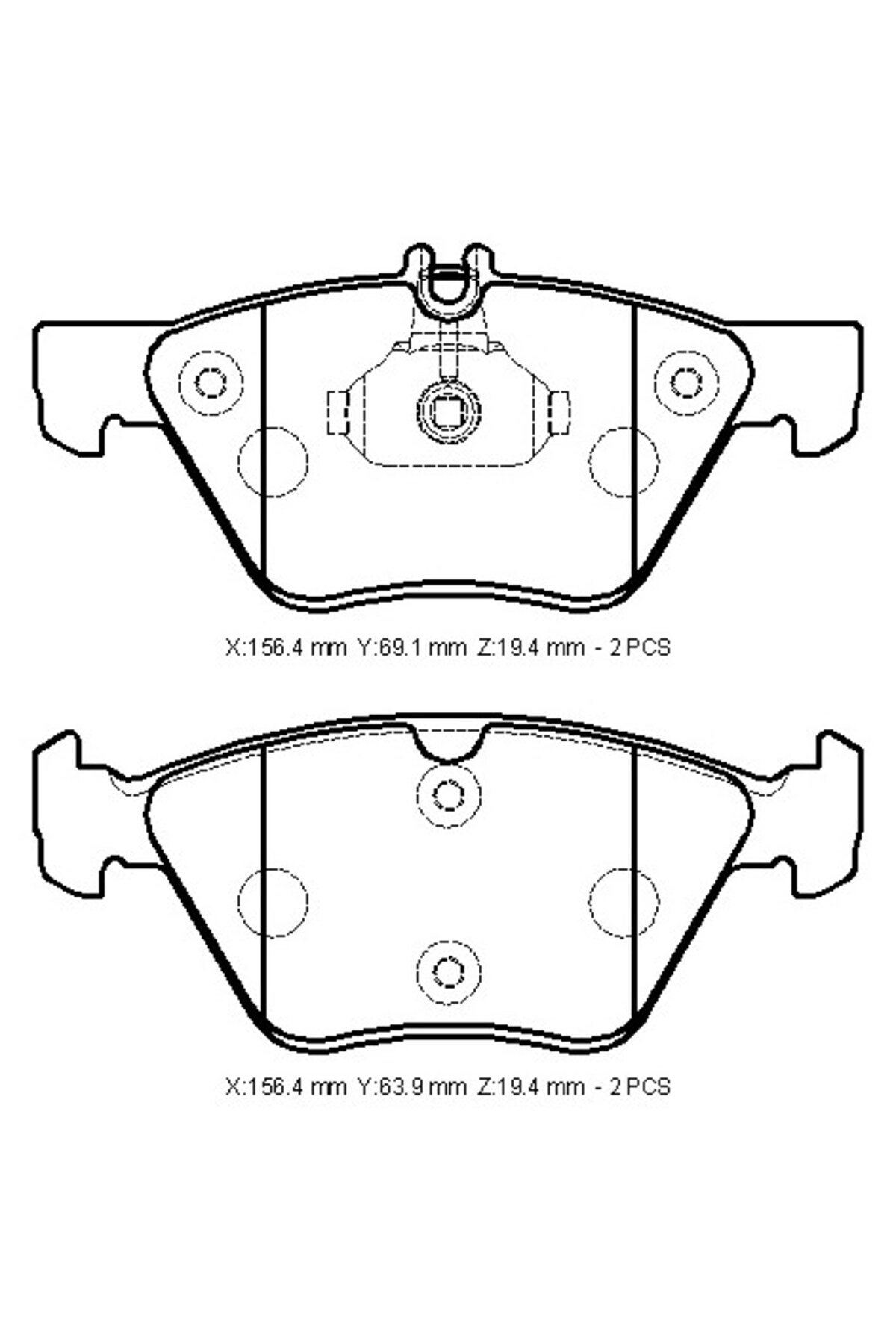 Mercedes E Class- W210- 00/02; Ön Fren Balatası Kablosuz)Disk(156,4x69,1x19,4/156,4x63 A0024205020