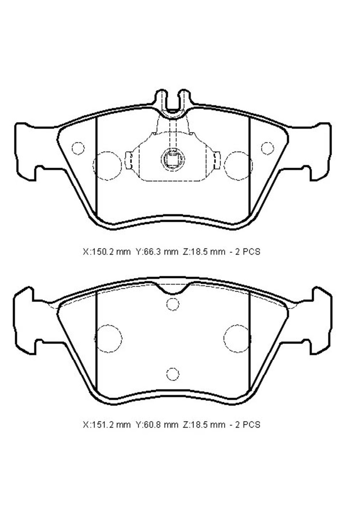 MERCEDES E CLASS- W210- 96/99; ÖN FREN BALATASI (FAM)DİSK)150,2X66,3X18,5/151,2X60,8X18,5)BRAMA