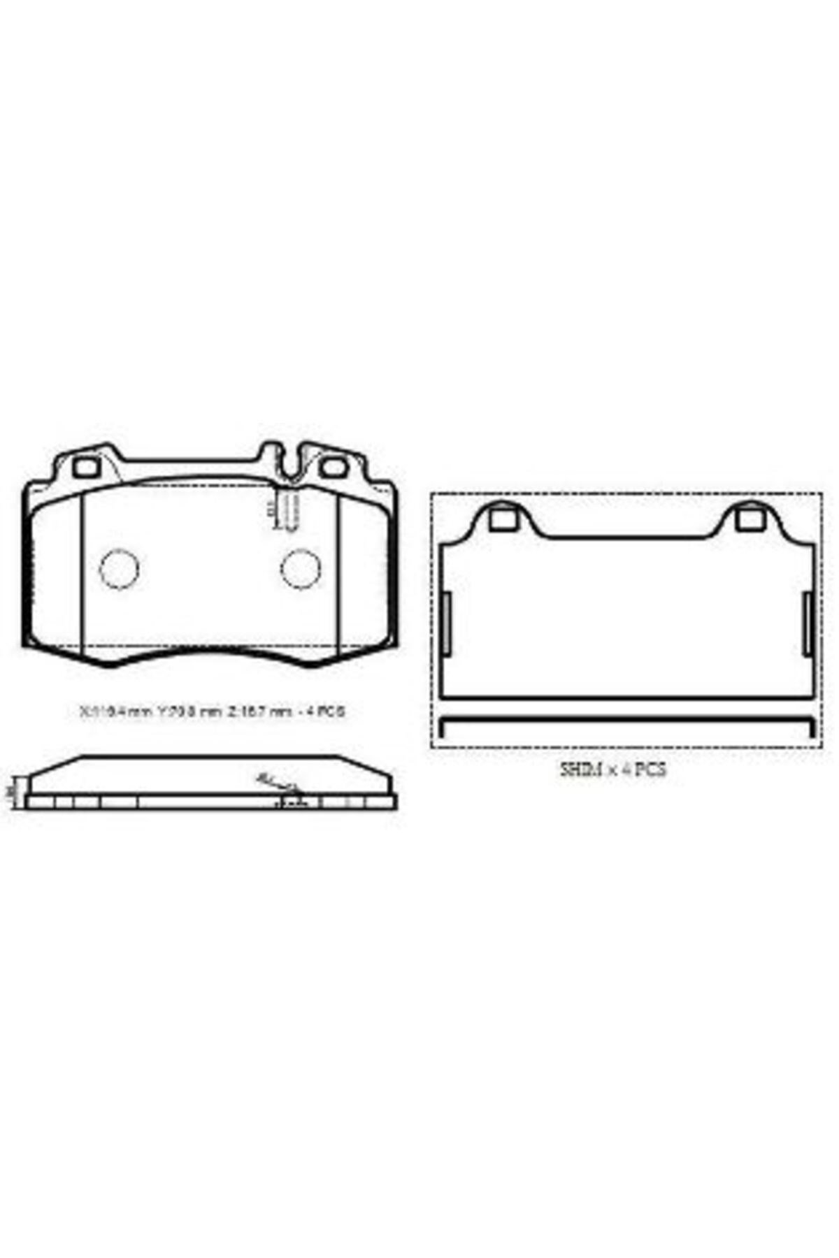 Mercedes S Class- W220- 98/01; Ön Fren Balatası (Kablosuz)(Disk)(117,8x71,60x16,50) A0054206020