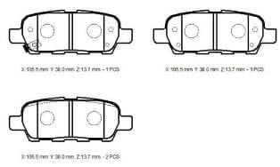 Nissan X Trail 08/12 Arka Fren Balatası 2,0/2,2/2,5 (Disk) (105.5x38x14) (Daıwa)