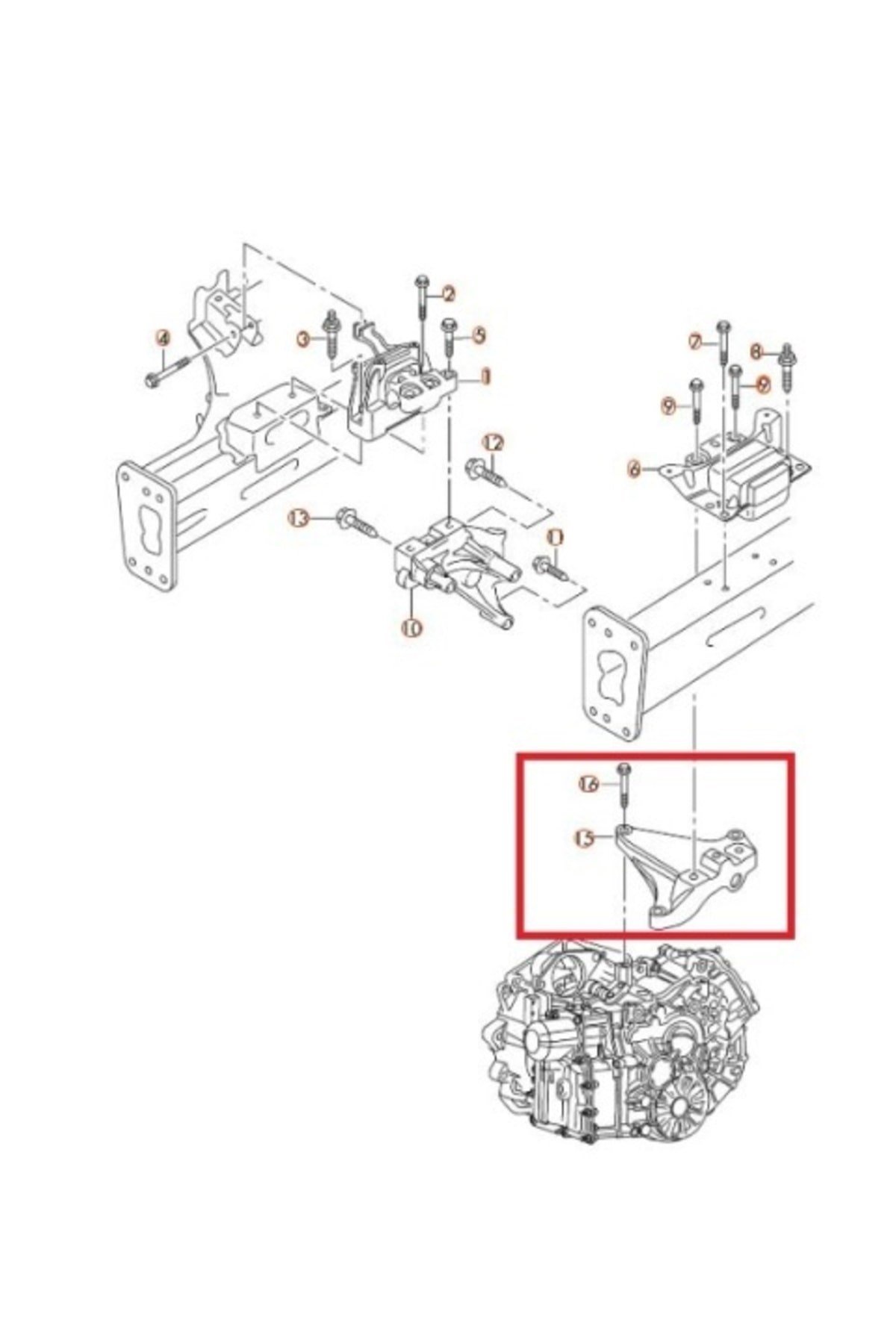 OEM NO 1K0199117BQ UYUMLU AUDI A3 09/12 ŞANZUMAN BAĞLANTI KULAĞI (7 İLERİ DSG)