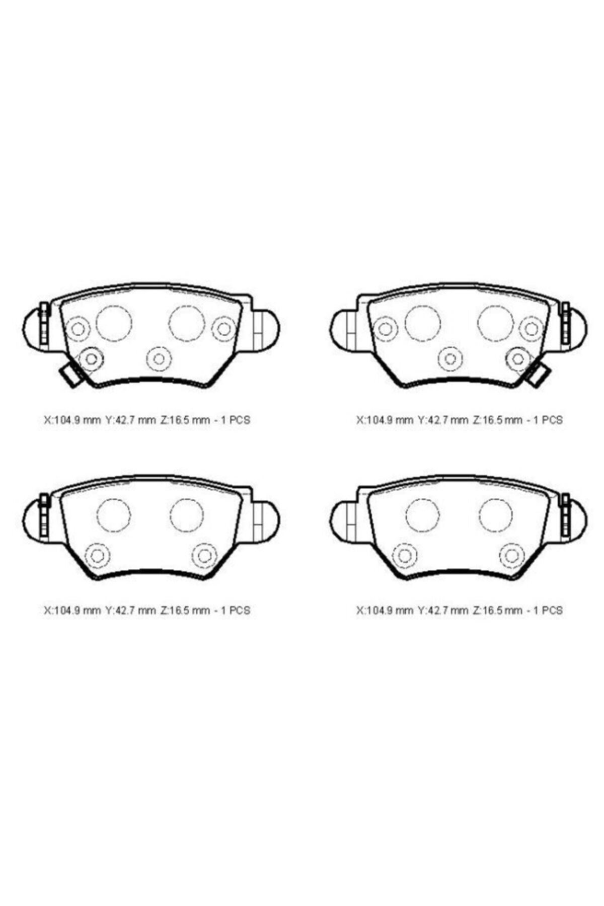 OPEL ASTRA- G- SD-HB- 99-09 ARKA FREN BALATASI 1,2-1,4-1,6-1,8-2,0(DİSK) (104,9X42,7X16,5) (FMK) OEM