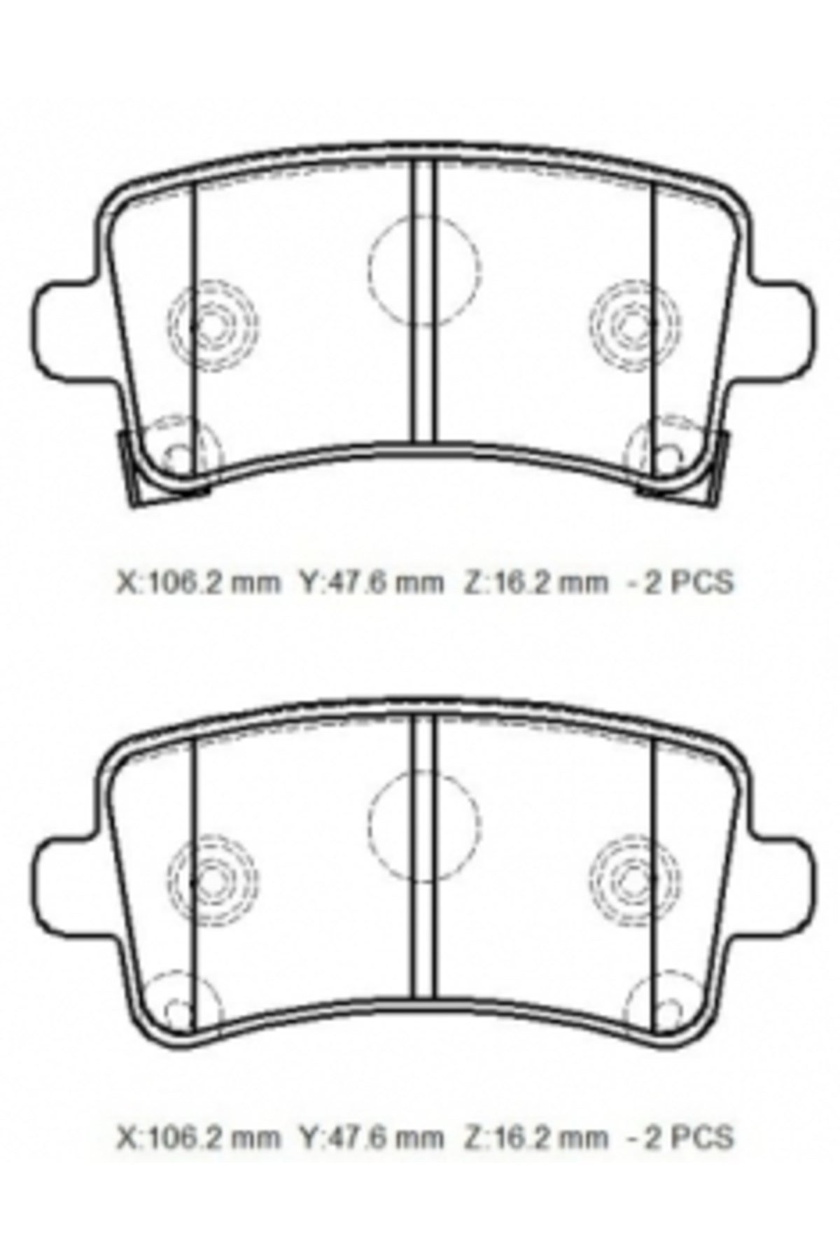 Opel Insignia- 09/17; Arka Fren Balatası 1,4/1,6/1,8/2,0 (Disk)(106,4x47,4x17,3)(Bramax) 13237766