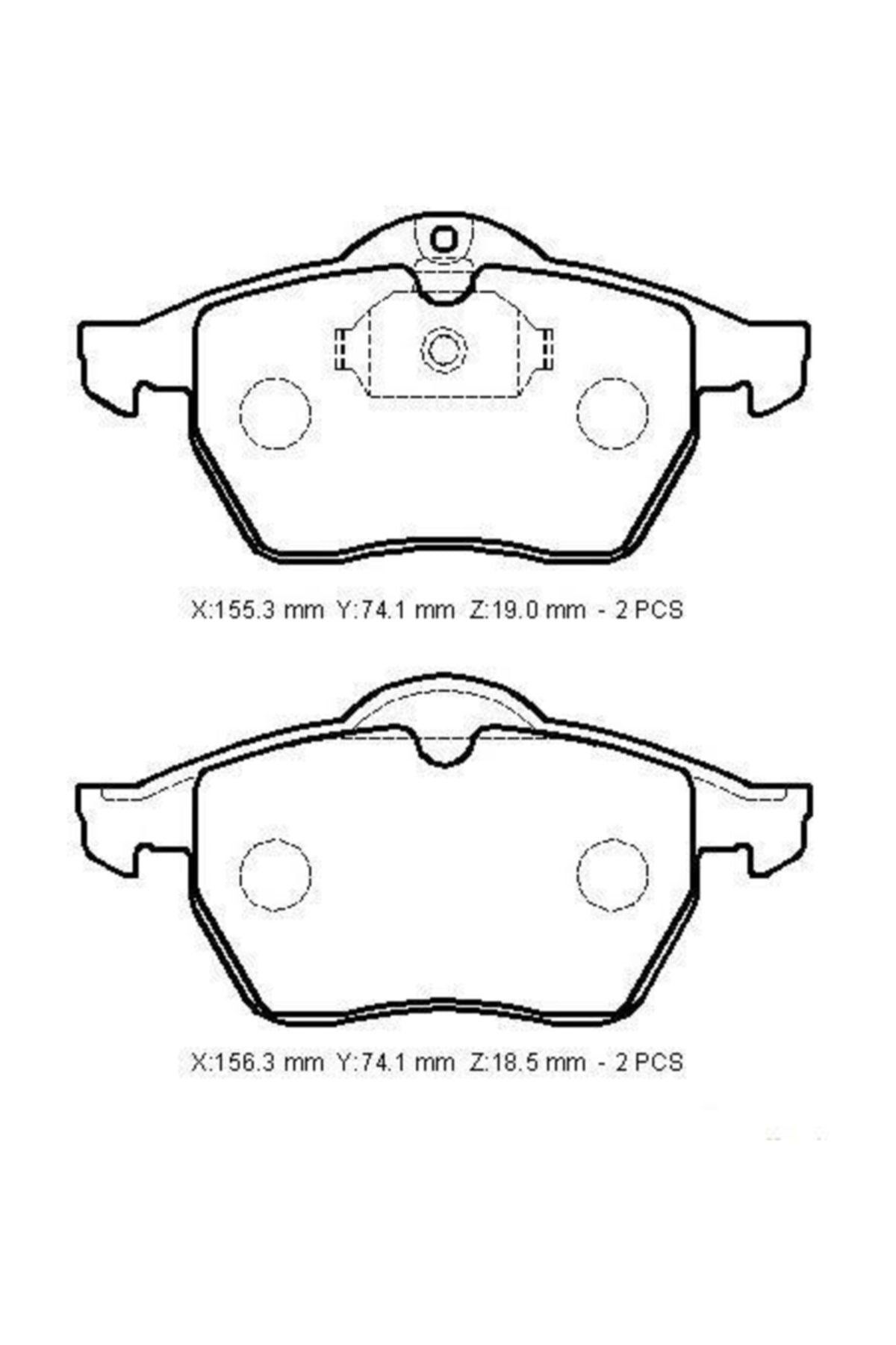 Opel Omega B 99/03 Ön Fren Balatası (Kablosuz)(disk) (155,3x74,1x19/156,3x74,1x18,5) (Bramax)
