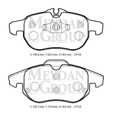 Opel Vectra C 03/05 Ön Fren Balatası (Kablosuz)(disk) (155x69