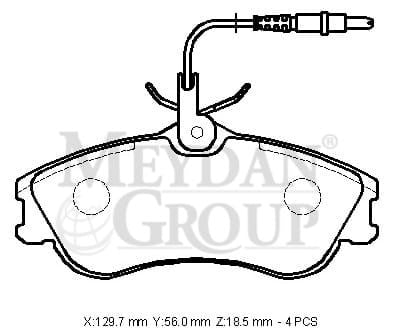 Peugeot Partner Van 10/15 Ön Fren Balatası(4kablo)(disk)(129,7x56x18,5)1.6hdı(75/90)1.9(bramax)
