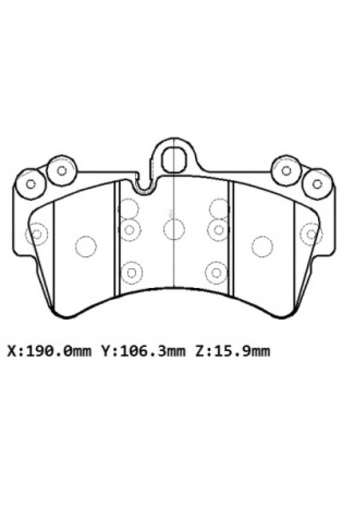 Porsche Cayenne- 03-10 Ön Fren Balatası 3,2-3,6-4,5 (KABLOSUZ)(DİSK)(190X106.3X15.9) Oem No: 7l06981