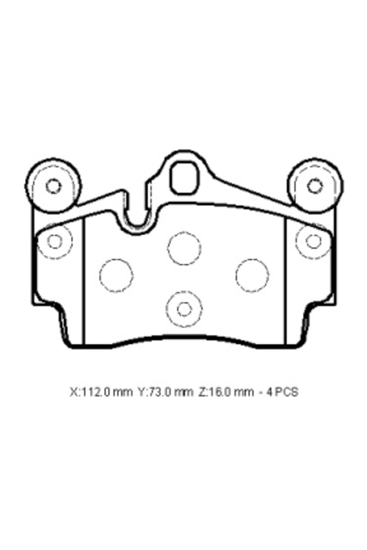 Porsche Cayenne- 03/10; Arka Fren Balatası 3,2/3,6/4,5 (Kablosuz)(Disk)(112x73x16) 7L0698451G