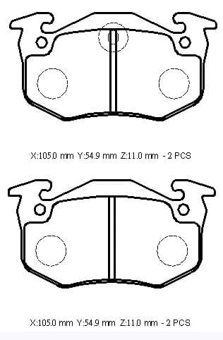 Renault Clio 2 Hb 98/01 Arka Fren Balatası (Disk) (105x54,9x11) (Bramax)