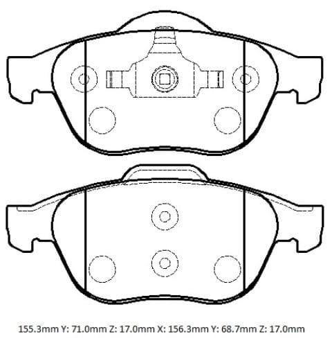 Renault Laguna 02/05 Ön Fren Balatası (Kablosuz)(disk) (155