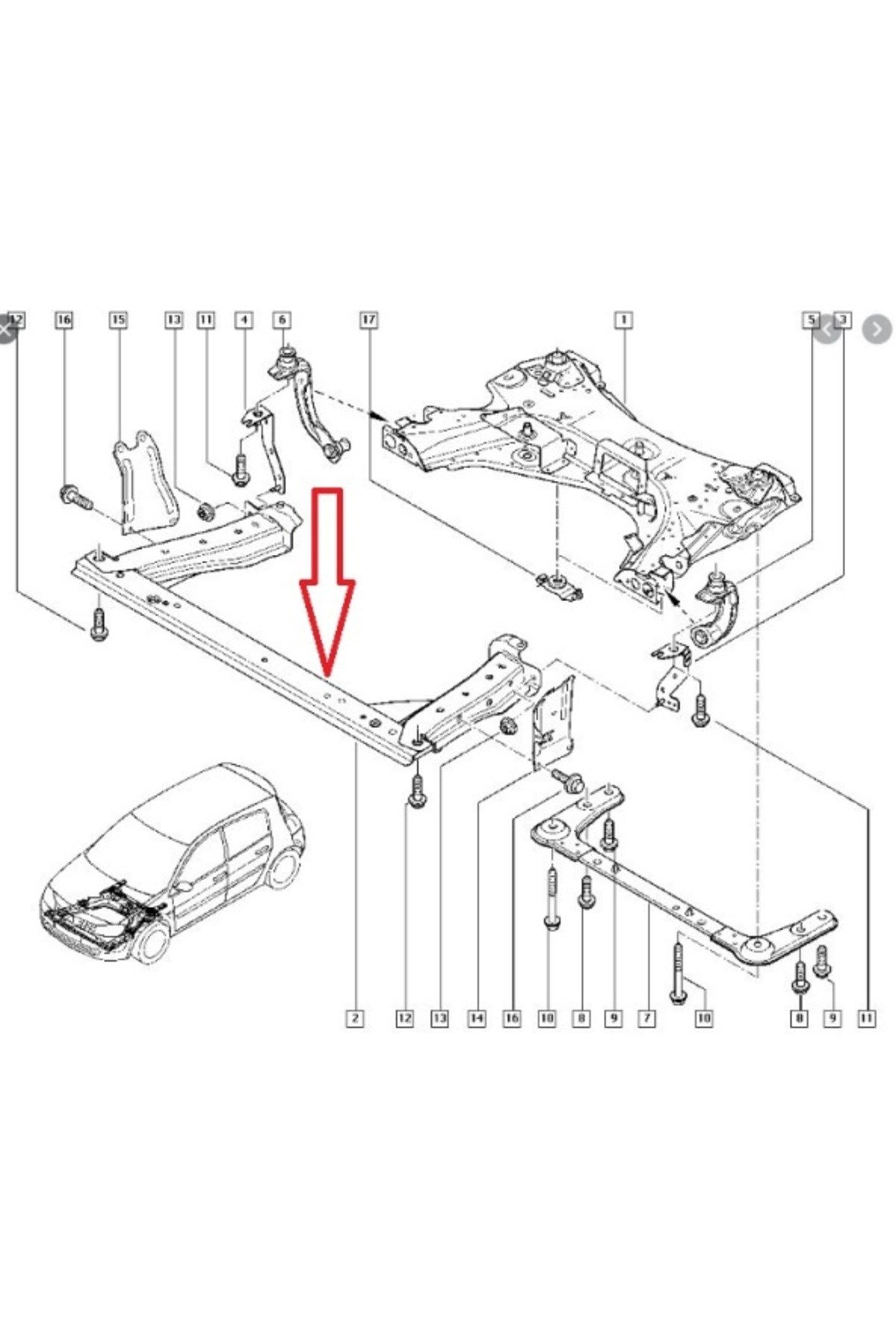 Renault Megane Iı Radyatör Bağlantı Sacı U Traversi Adet Oem No: 8200761565 2003 2009