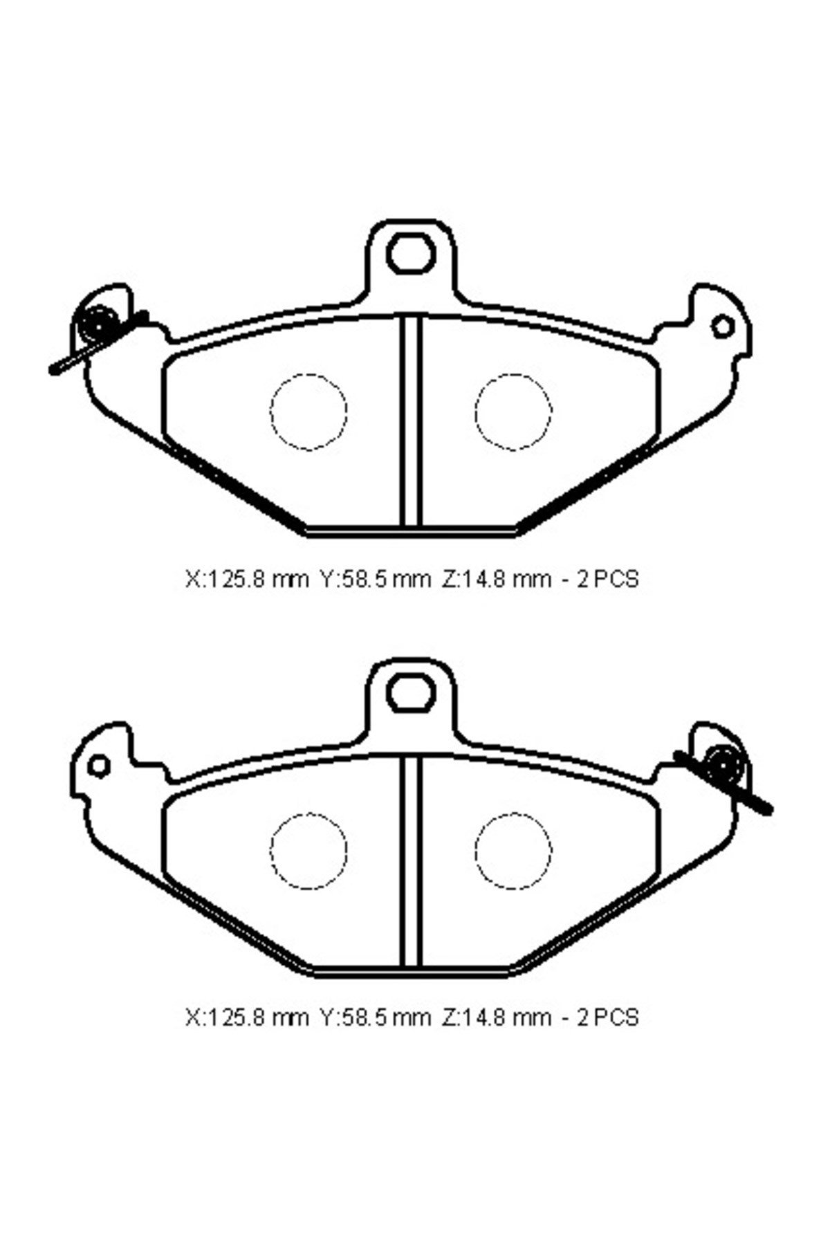 Renault Safrane- 92/96; Arka Fren Balatası (Kablosuz)(Disk) (125,8x58,5x14,8) (Fmk) 7701205015