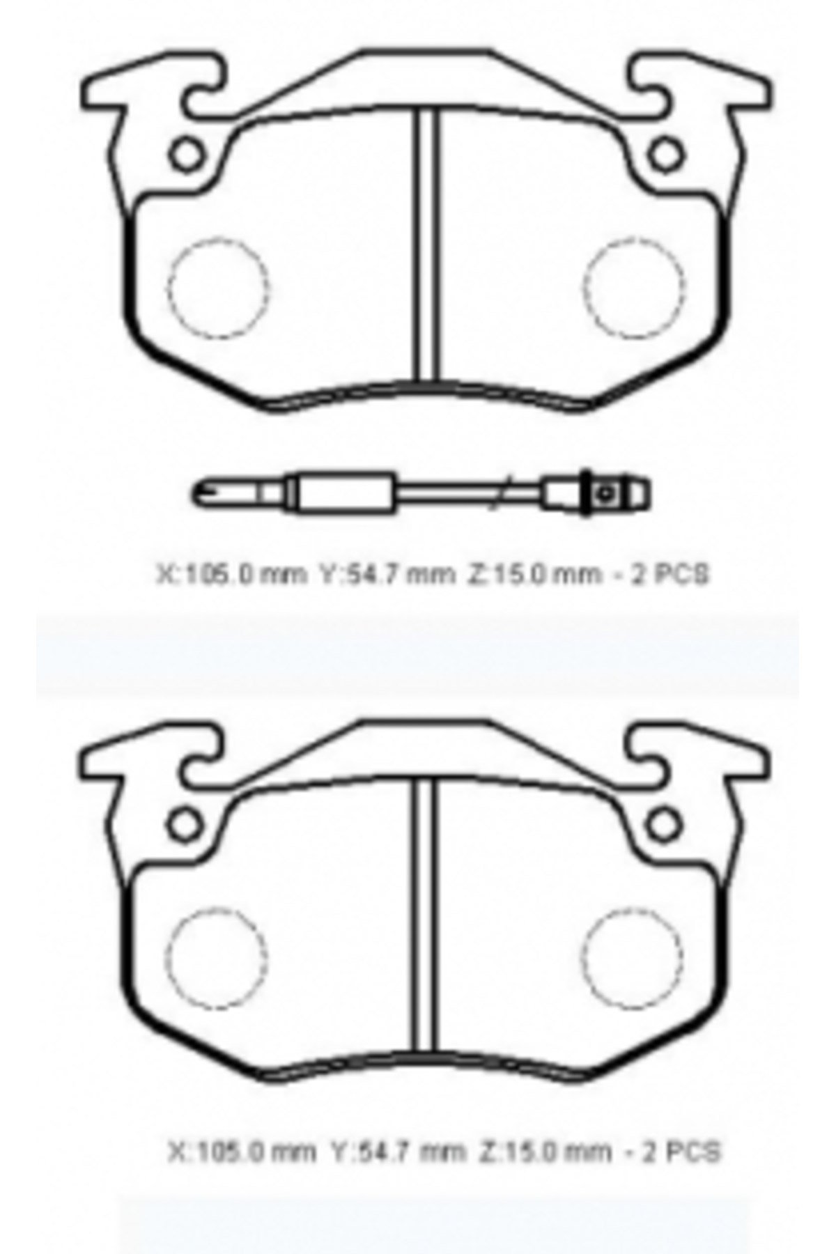 RENAULT TWINGO- 01/02; ÖN FREN BALATASI (2 KABLOLU)(DİSK)(105X54,7X15) (BRAMAX)