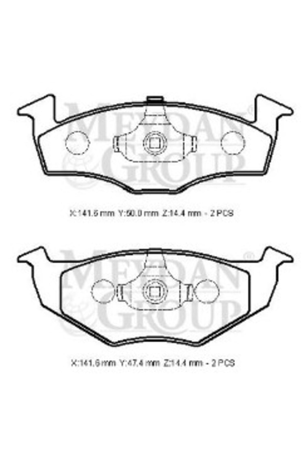 Seat Ibiza- 00/01; Ön Fren Balatası (Disk) (141,6x50x16,48/141,6x47,4x16,48) (Bramax) 1H0615106E