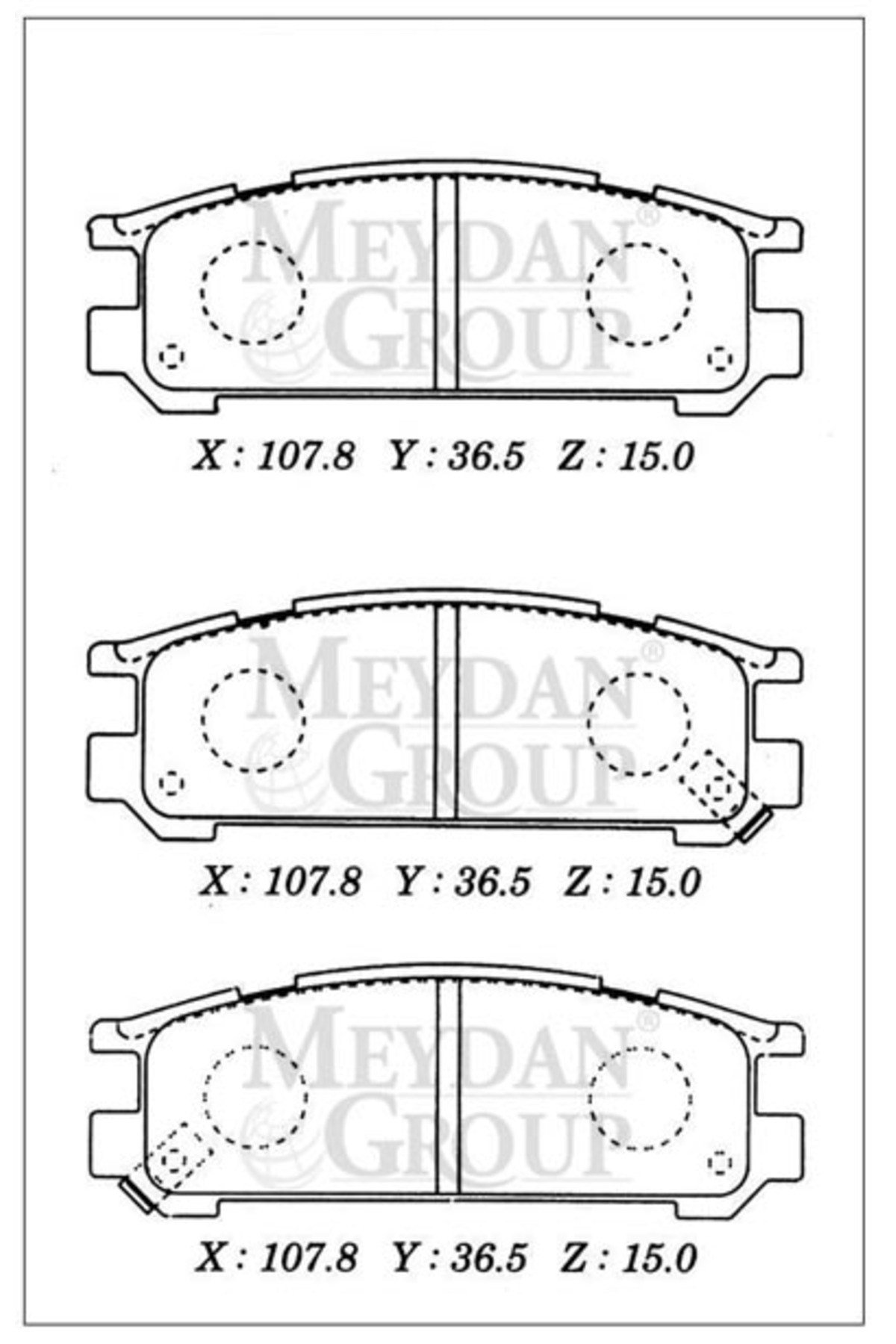 SUBARU LEGACY 95/99 ARKA FREN BALATASI (DİSK) (107,8X36,5X15) (DAIWA)