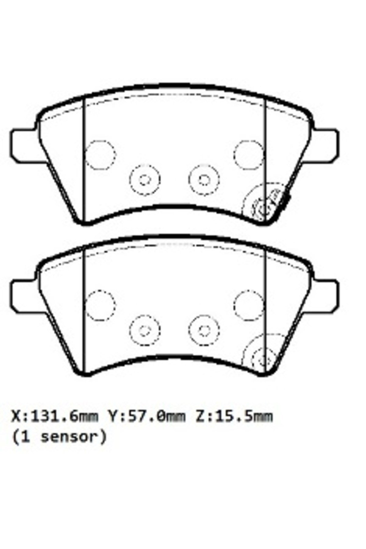 Suzuki Sx4 07/13 Ön Fren Balatası 1,5/1,6/1,9/2,0 (Kablosuz)(disk) (131,6x57x15,5)(bramax)