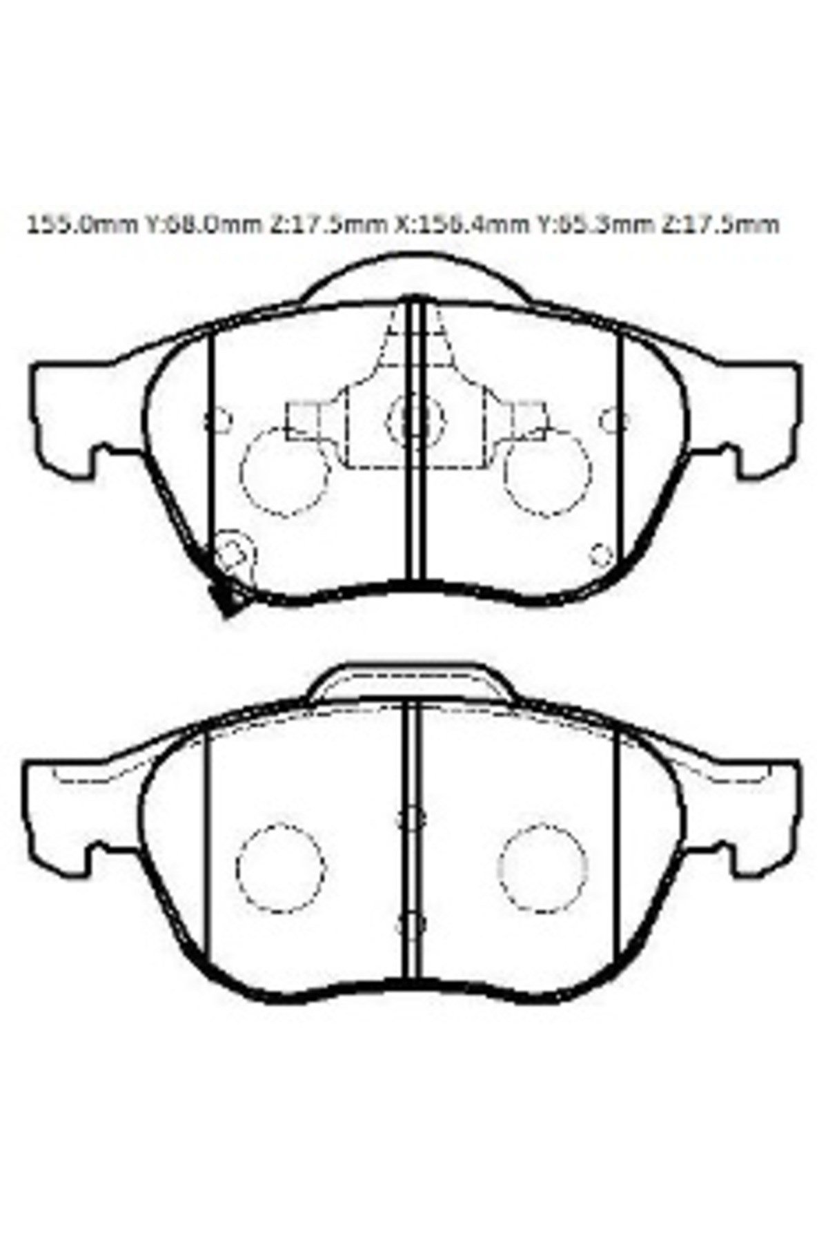 Toyota Avensis 01/02 Ön Fren Balatası 1,6/1,8/2,0 (Disk) (155x71,1x17,5/15