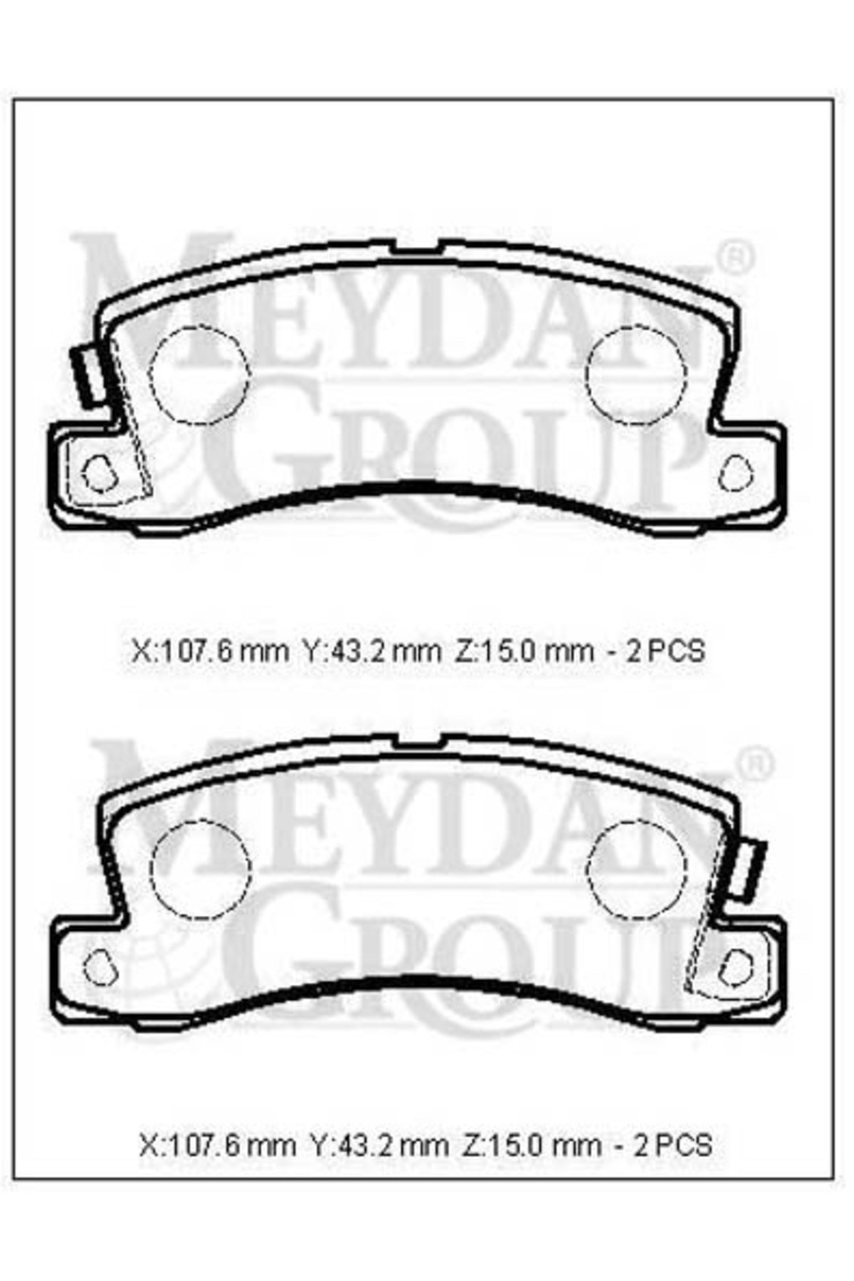Toyota Avensis 98/00 Arka Fren Balatası 2,0 (Disk) (107,6x43,2x15) (Daıwa)