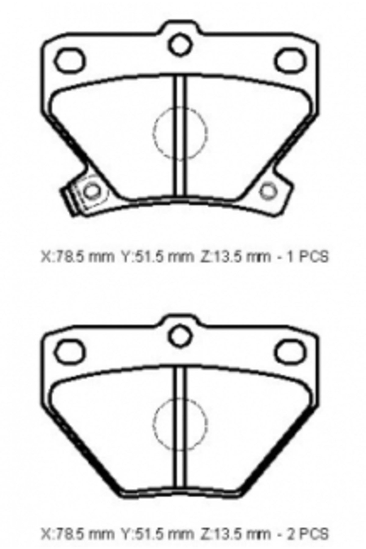 Toyota Yaris- 00/06; Arka Fren Balatası 1,0/1,3/1,5 (Disk) (78,5x51,5x13,5) (Daiwa) 04466-20090