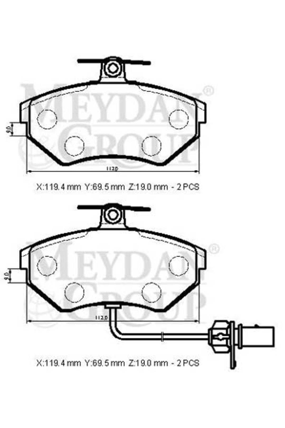 Volkswagen Passat-b5-97/00; Ön Fren Balatası 1,6/1,8/1,9tdı(2KABLOLU)(DİSK)(119,4x69,5x19 8e0698151b