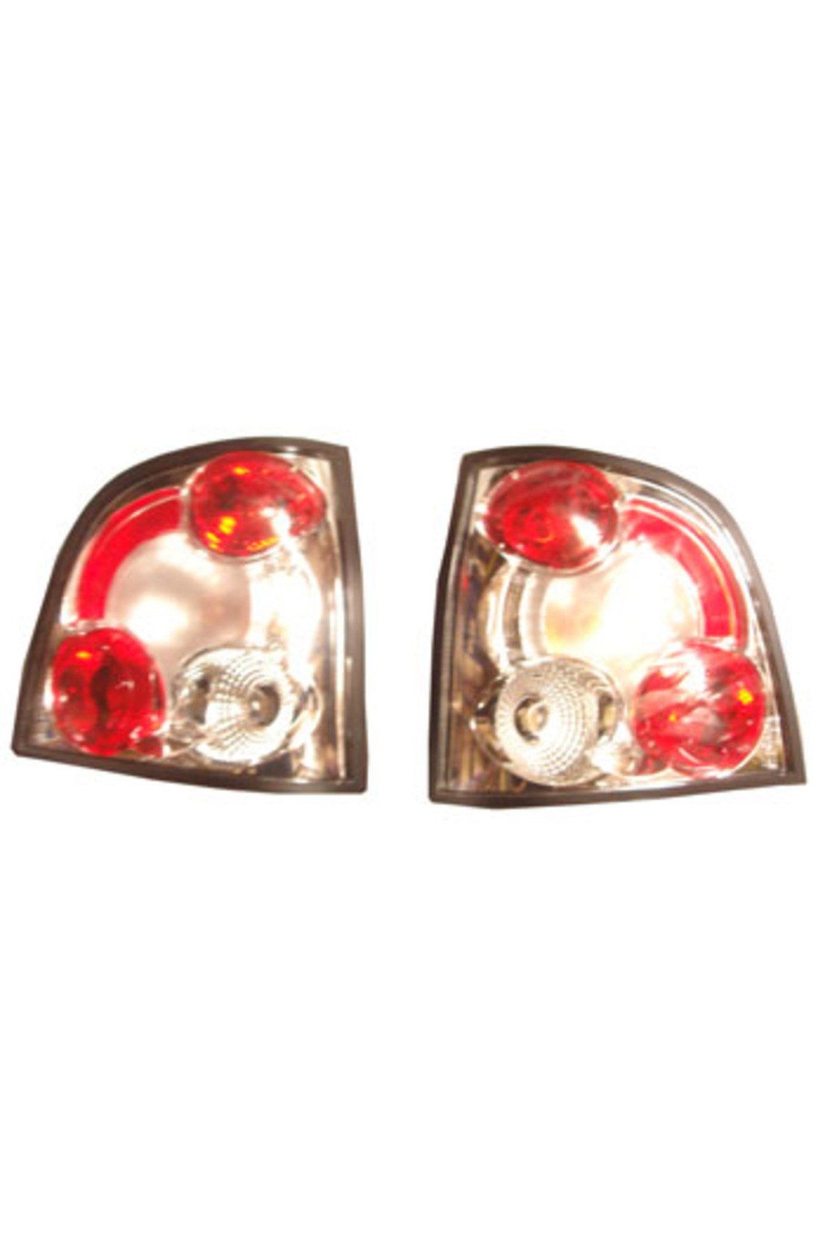 Volkswagen Polo- 5- 02/05; Modifiye Stop Lambası Sağ/Sol Set 2 Parça Nikelajlı/Kirmizi/Beyaz (Ty
