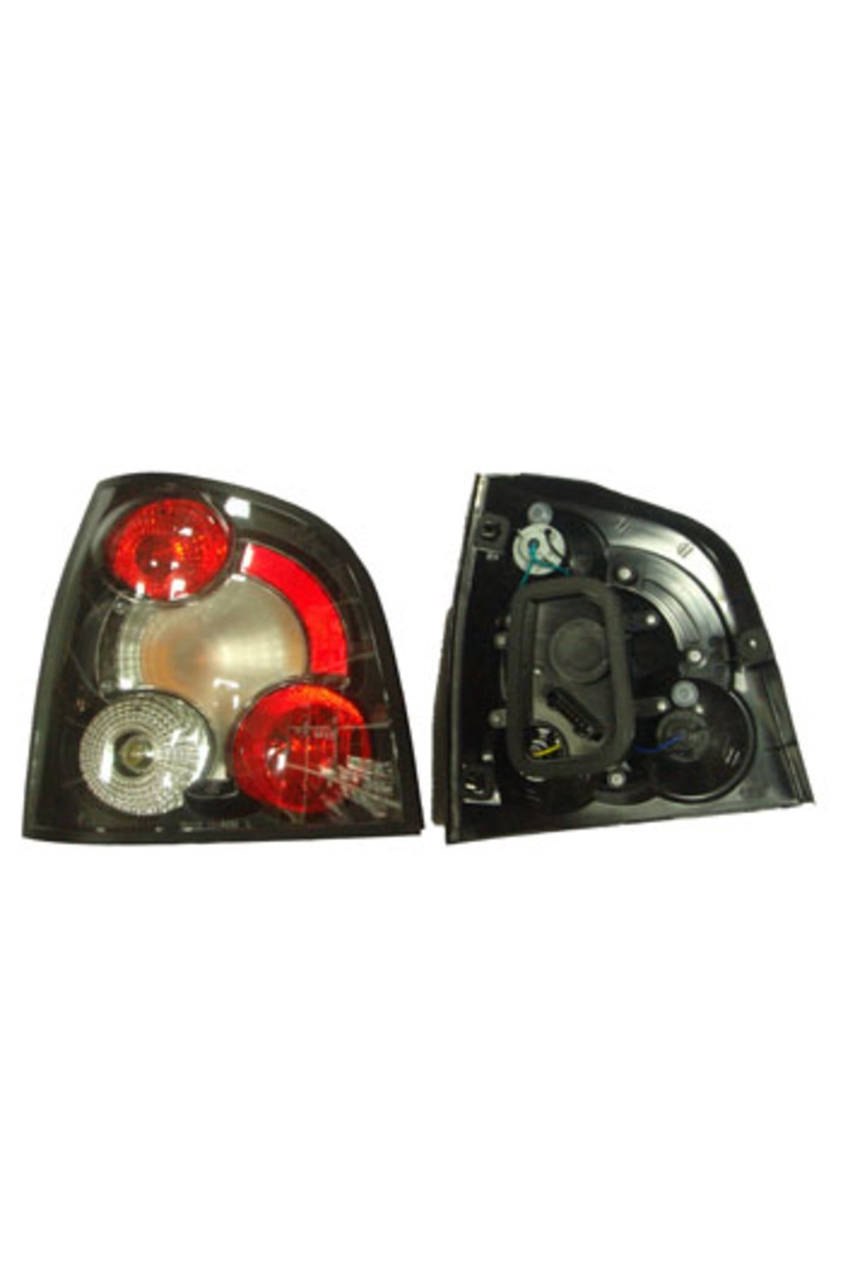 Volkswagen Polo- 5- 02/05; Modifiye Stop Lambası Sağ/Sol Set 2 Parça Siyah/Kirmizi/Kirmizi/Beyaz