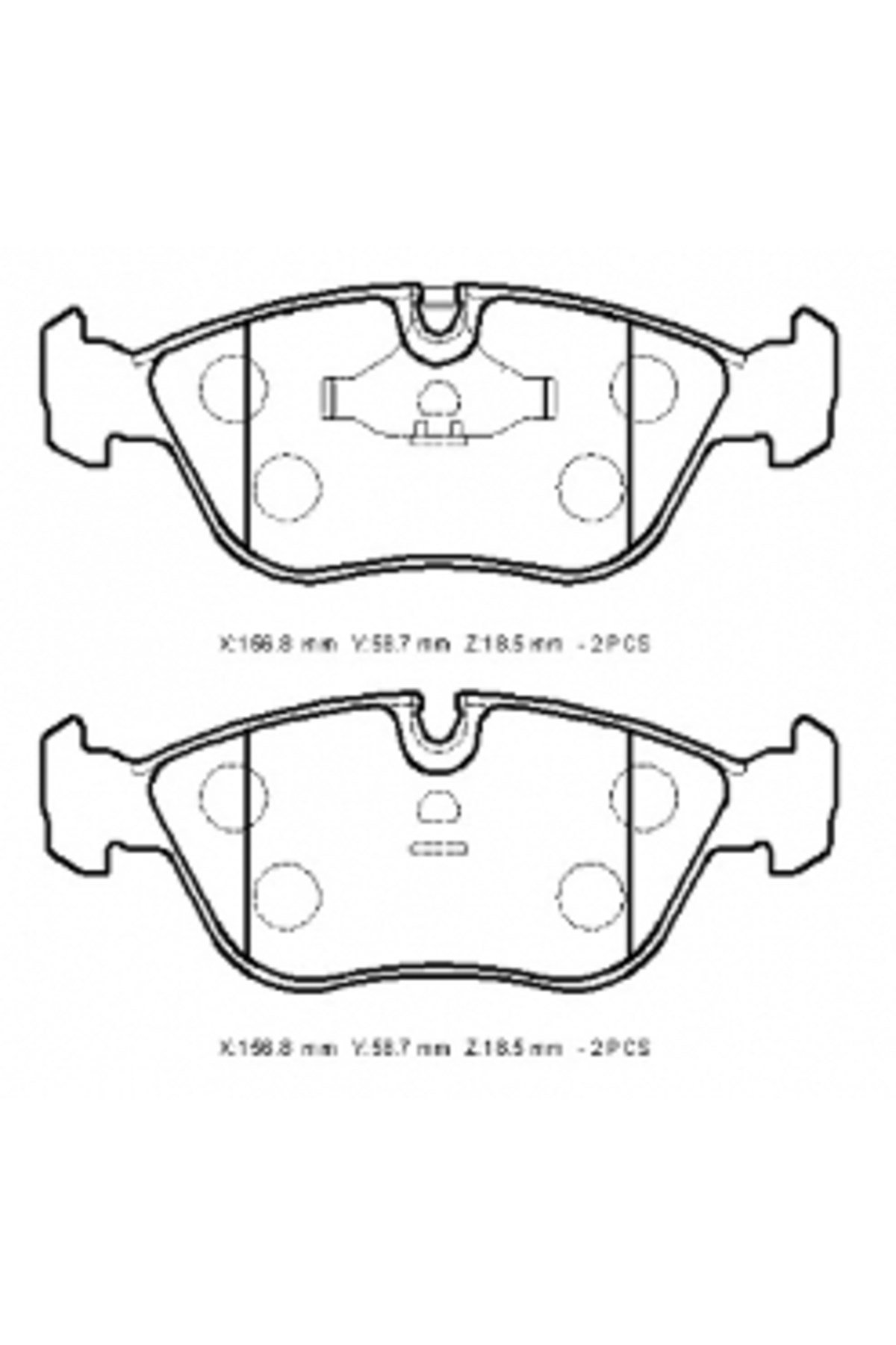 Volvo S70- 97/00; Ön Fren Balatası 2,0/2,3/2,4 (Kablosuz)(Disk)(156,8x58,7x18,5) (Bramax) 271587