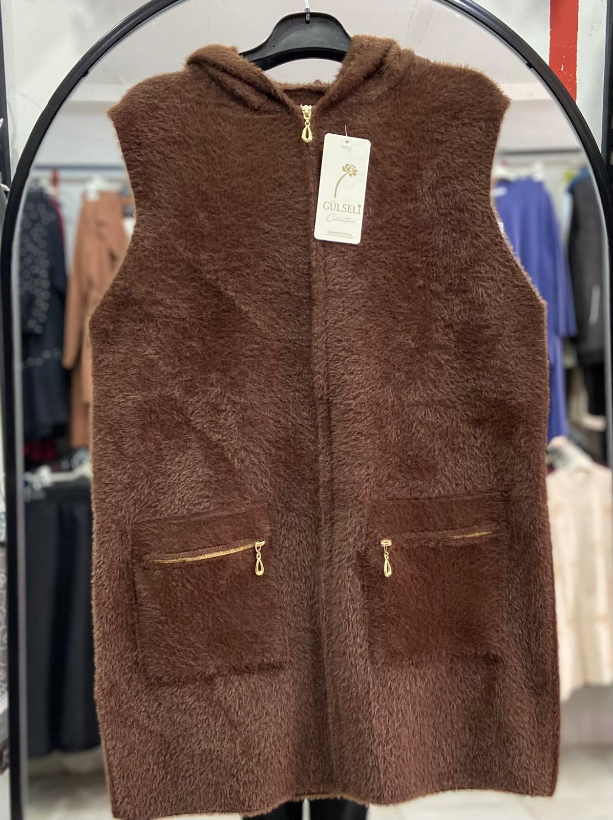 ANGORA YELEK KAHVERENGİ
