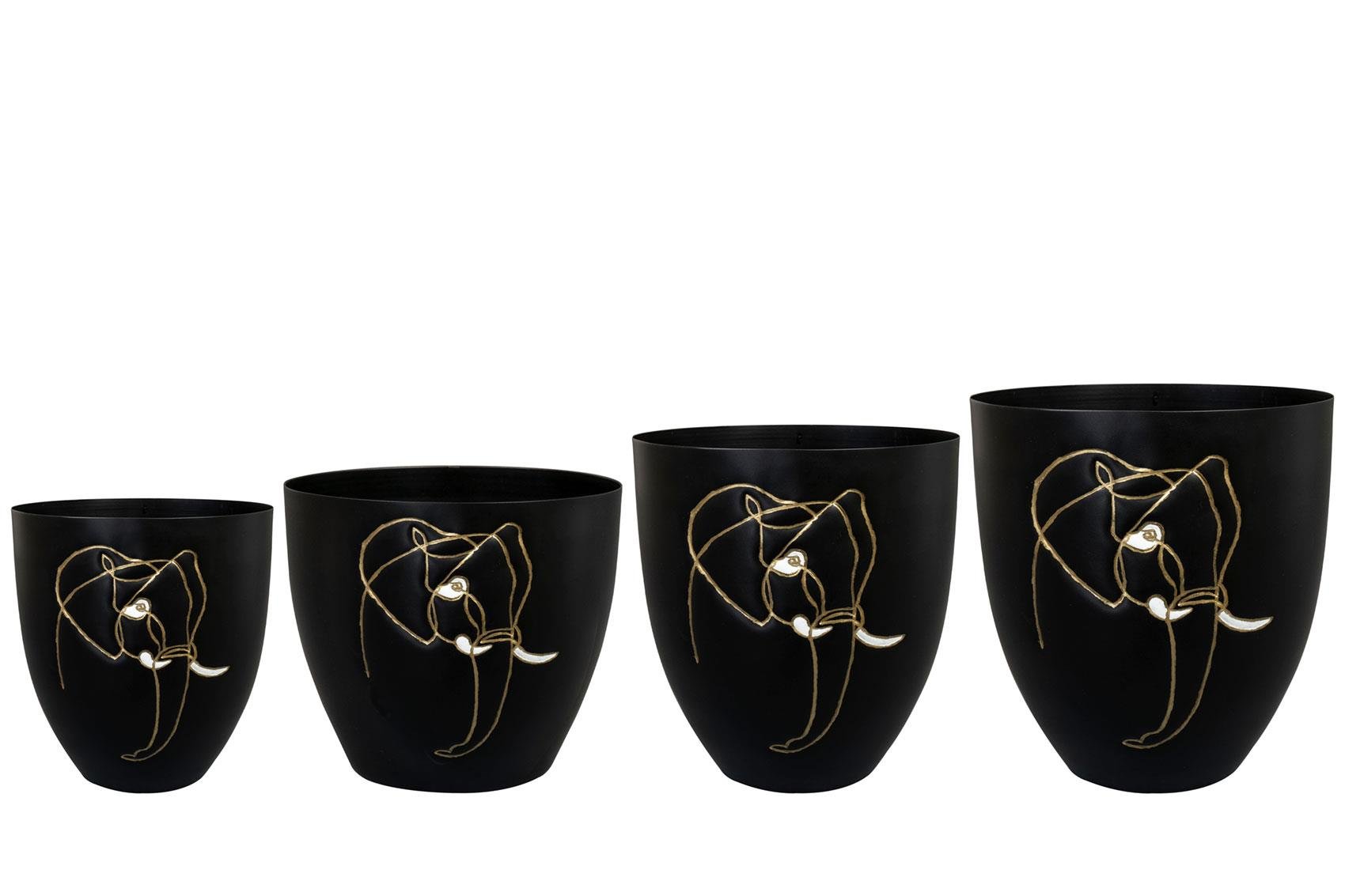 Leah Fil Desesıli 4 lü set saksı