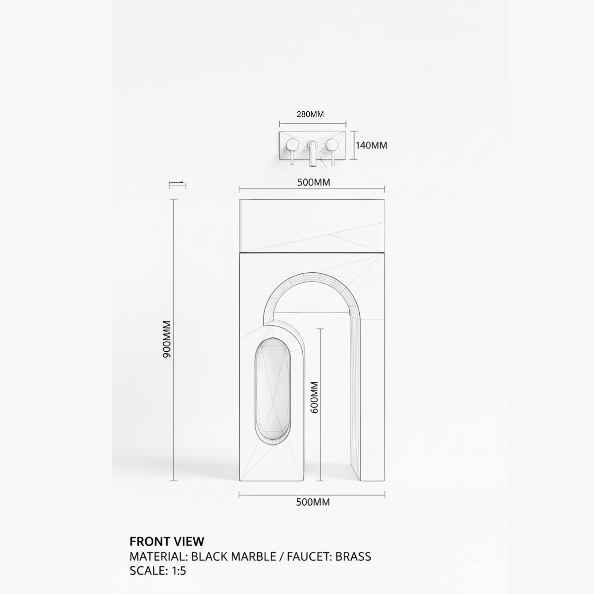 ARCH BLACK MARBLE BASIN