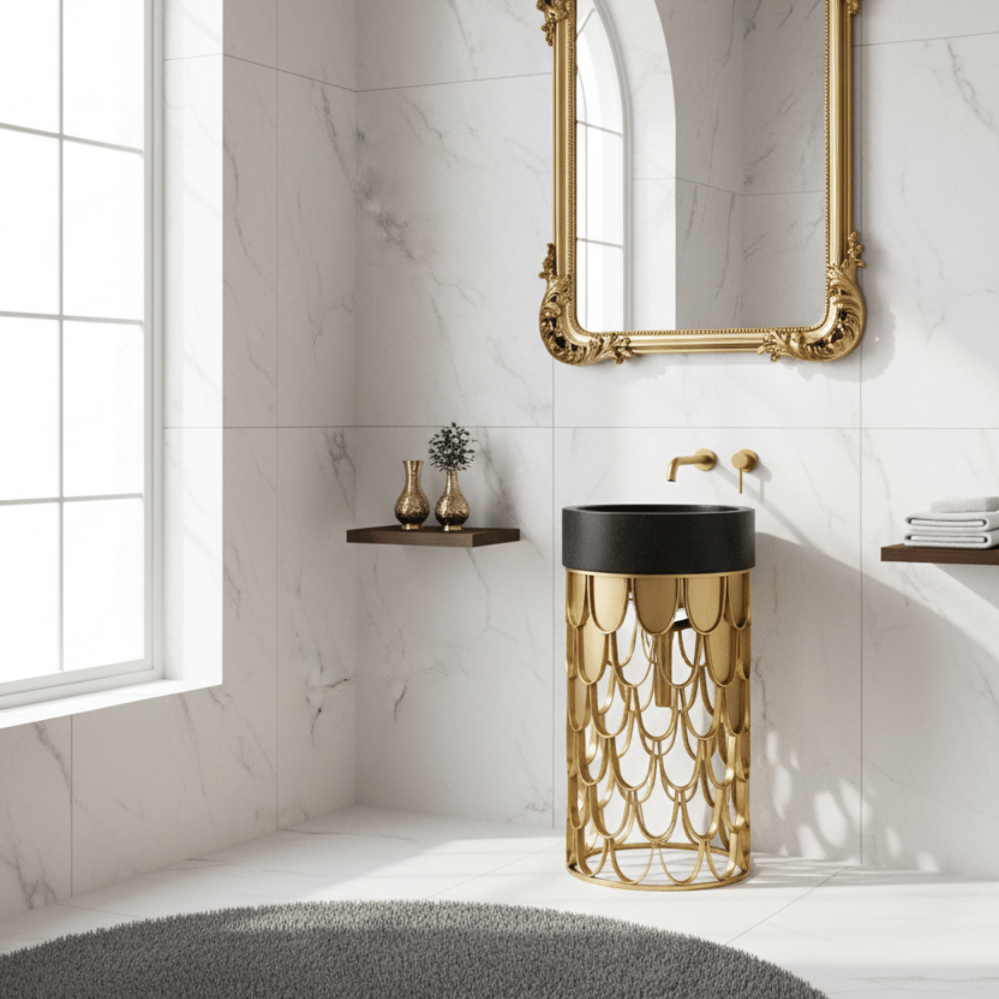 AUREA SCALE — Brass & Marble Basin