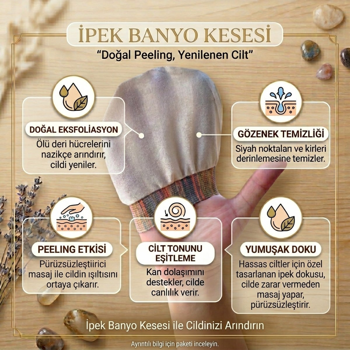 Doğal İpek Yüz Kesesi - Peeling Eldiveni