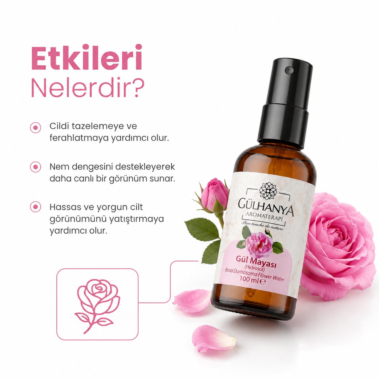 Gül Mayası 100ml (Yoğun Gül Yağlı Gül Suyu Sıkılaştırıcı, Aydınlatıcı ve Arındırıcı Tonik)