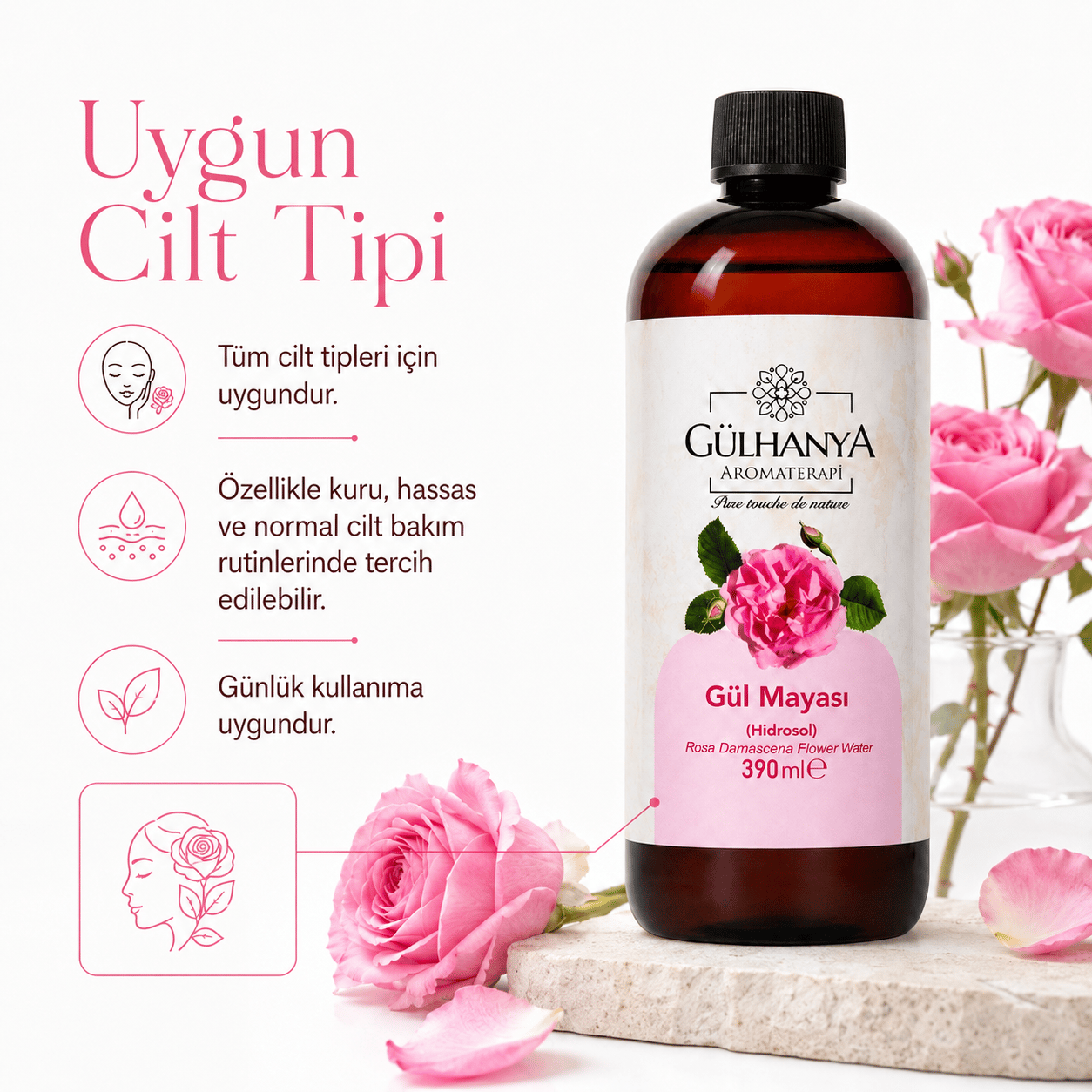 Gül Mayası 390ml (Yoğun Gül Yağlı Gül Suyu Sıkılaştırıcı, Aydınlatıcı ve Arındırıcı Tonik)