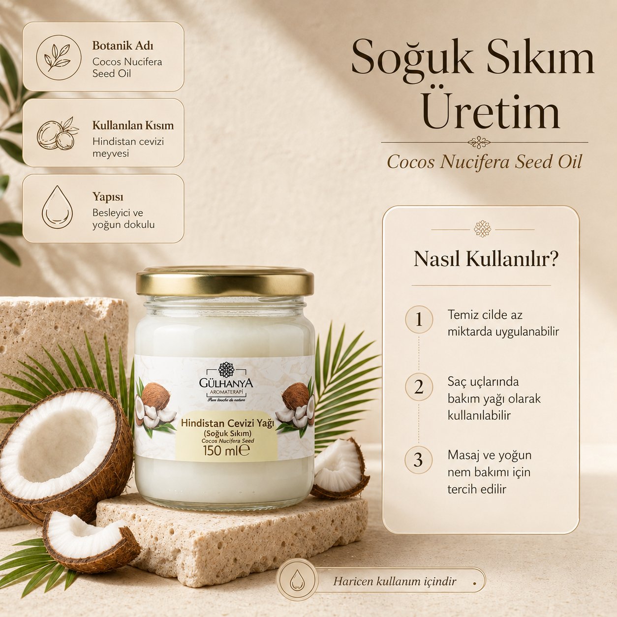 Hindistan Cevizi Yağı 150ml