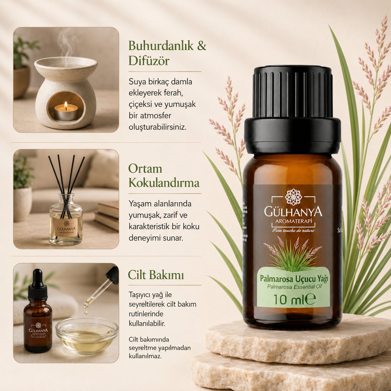 Palmarosa Uçucu Yağı 10ml