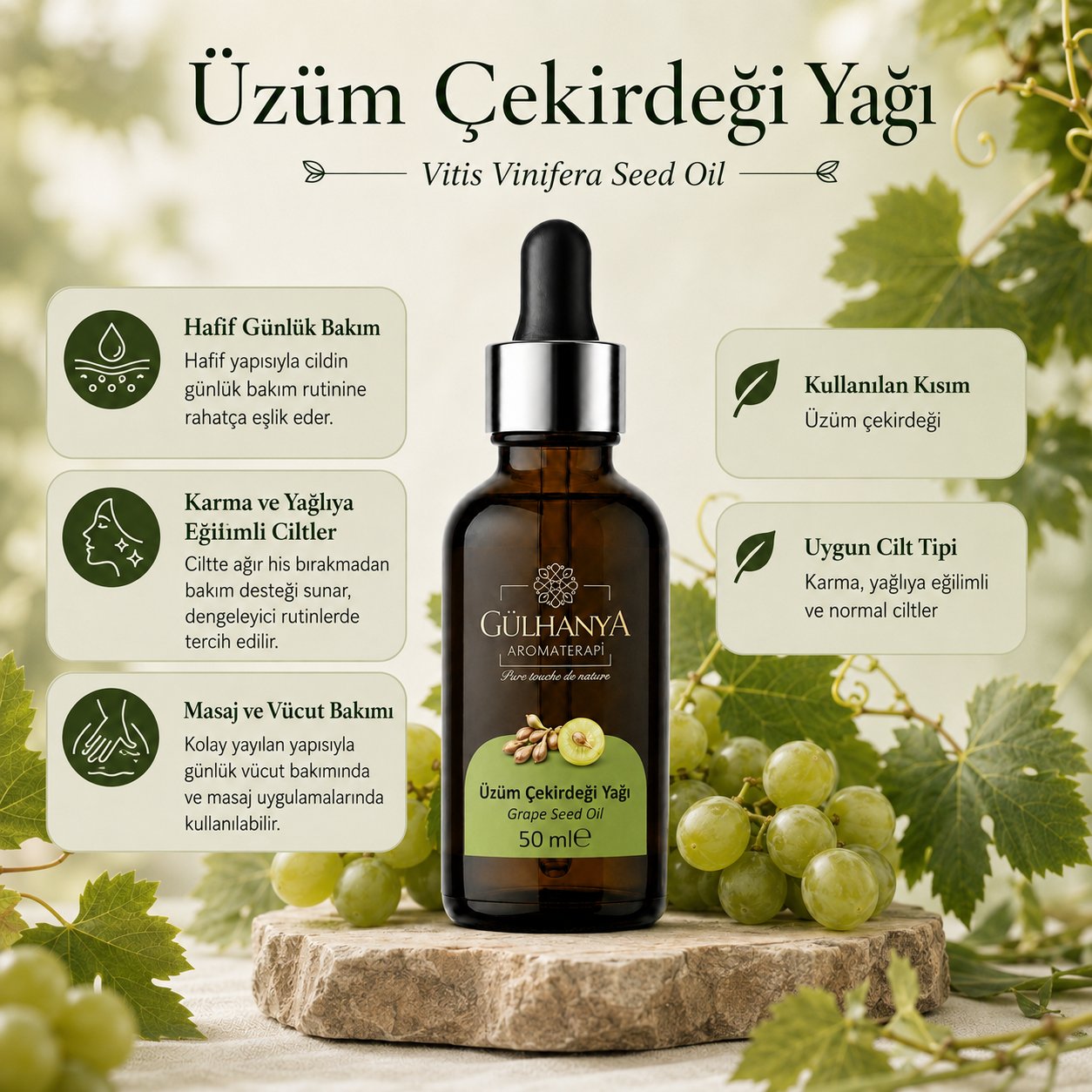 Üzüm Çekirdeği Yağı 50ml