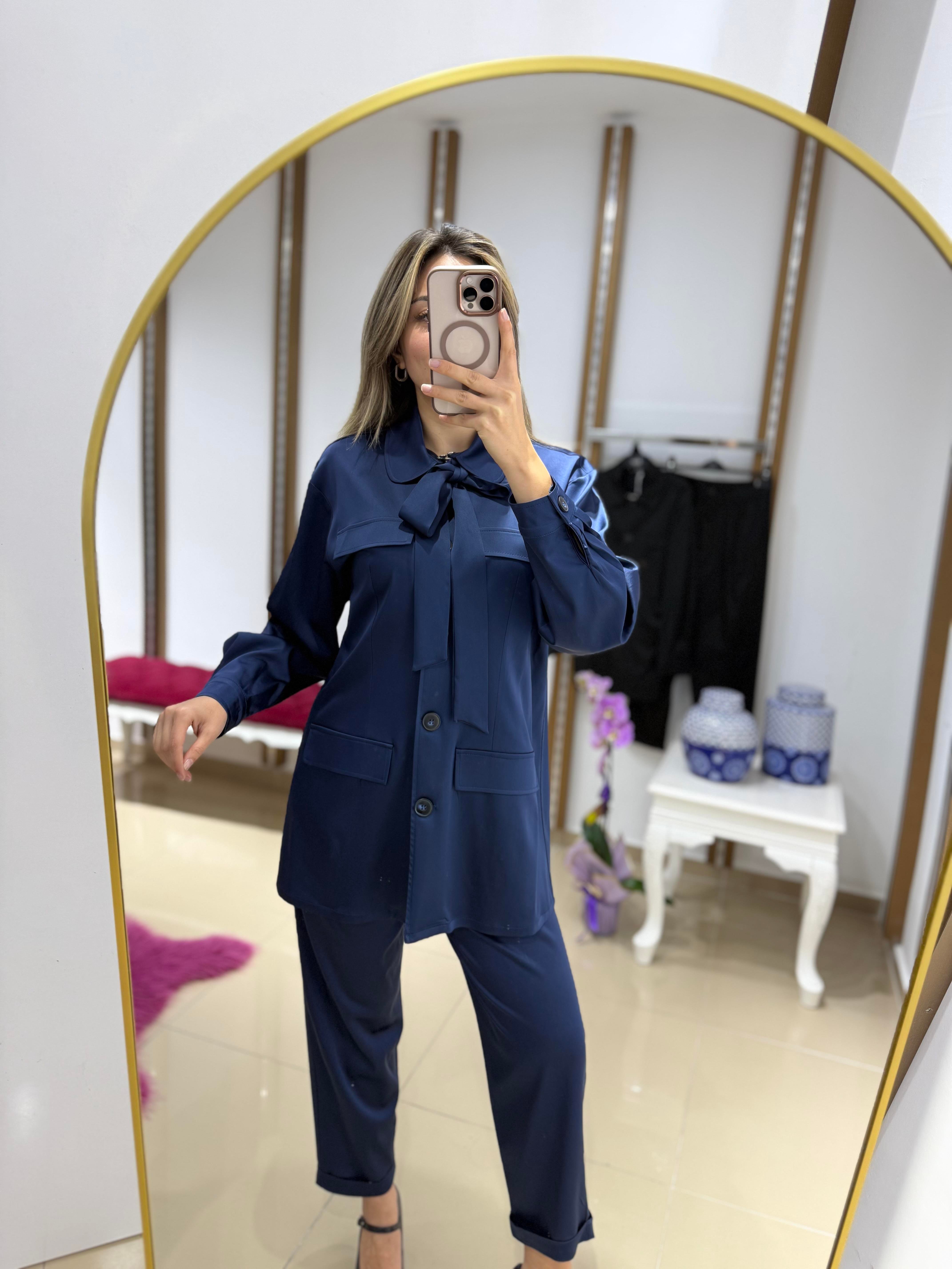 LİSA SATEN İPEK PANTOLONLU TAKIM LACİ 