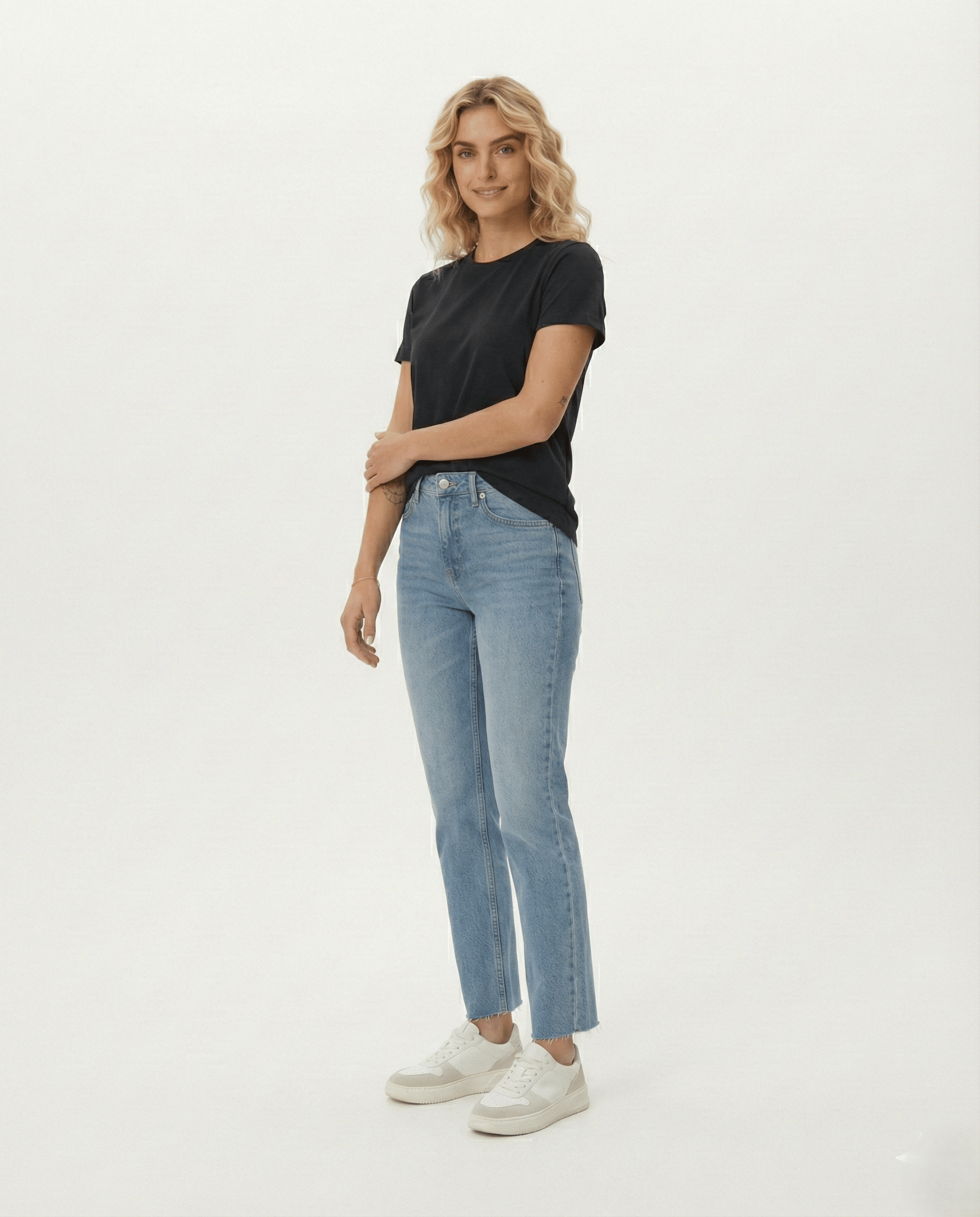 Açık Mavi Mom Jean Pantolon